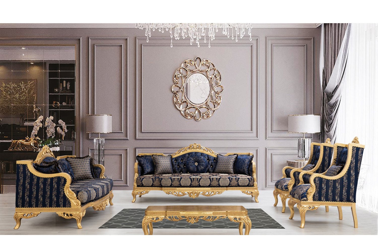 Artdeco Koltuk Takımı Gold