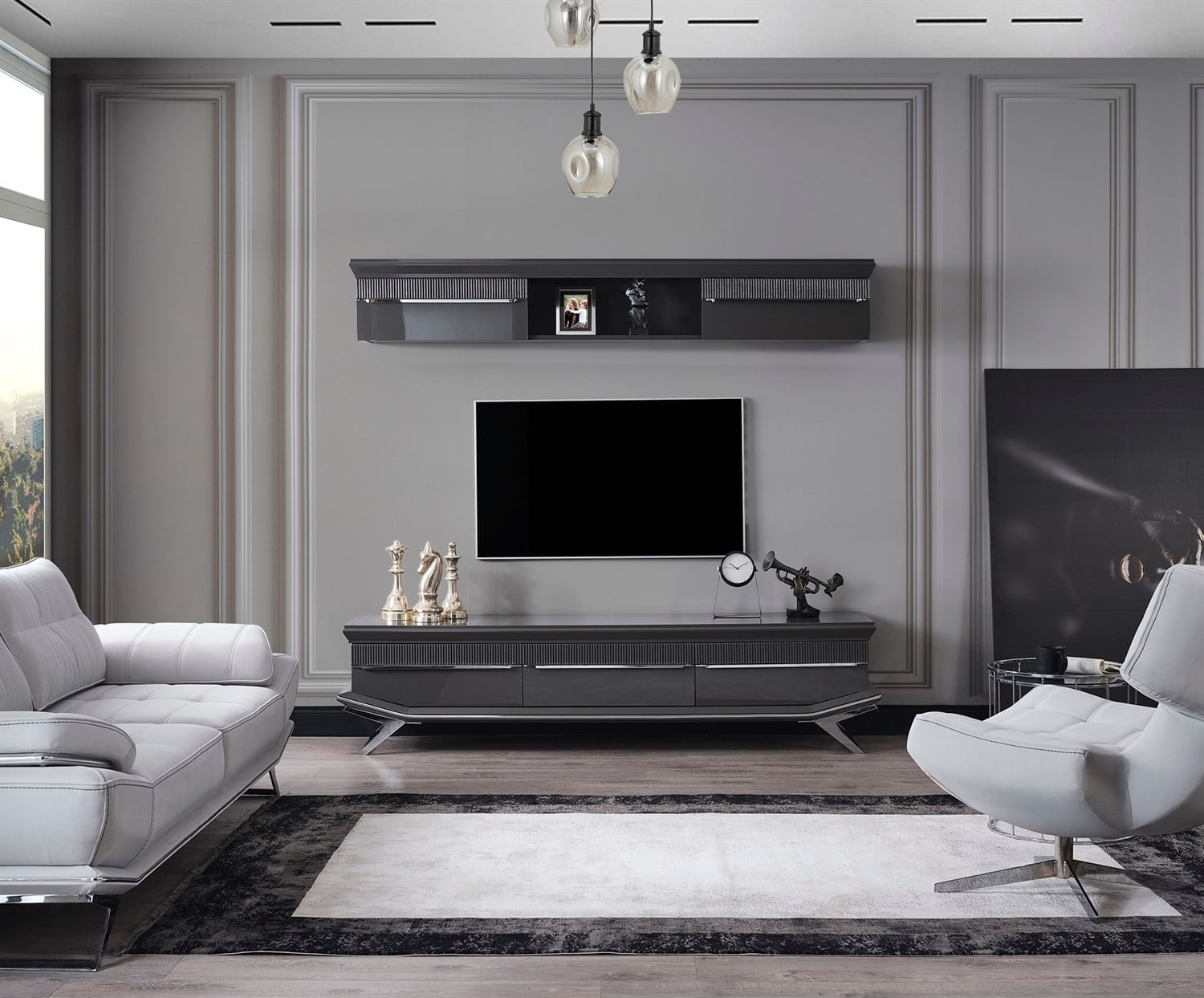 Asya Tv ünitesi Gümüş