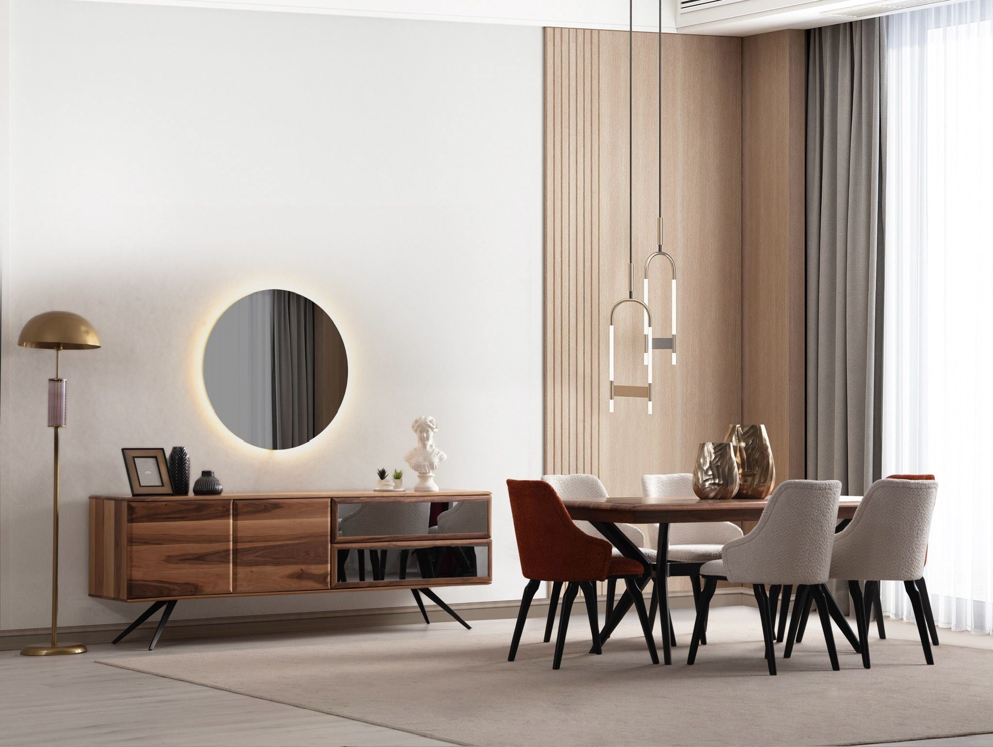 Tesla Ceviz Yemek Odası