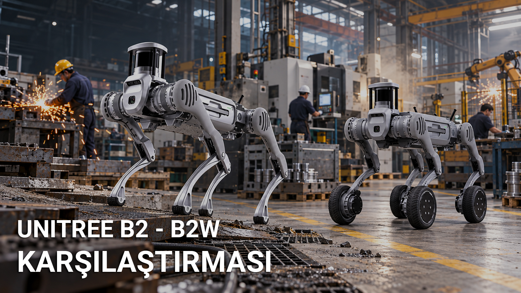 Unitree B2 ve B2-W Endüstriyel Dört Ayaklı Robot Karşılaştırması