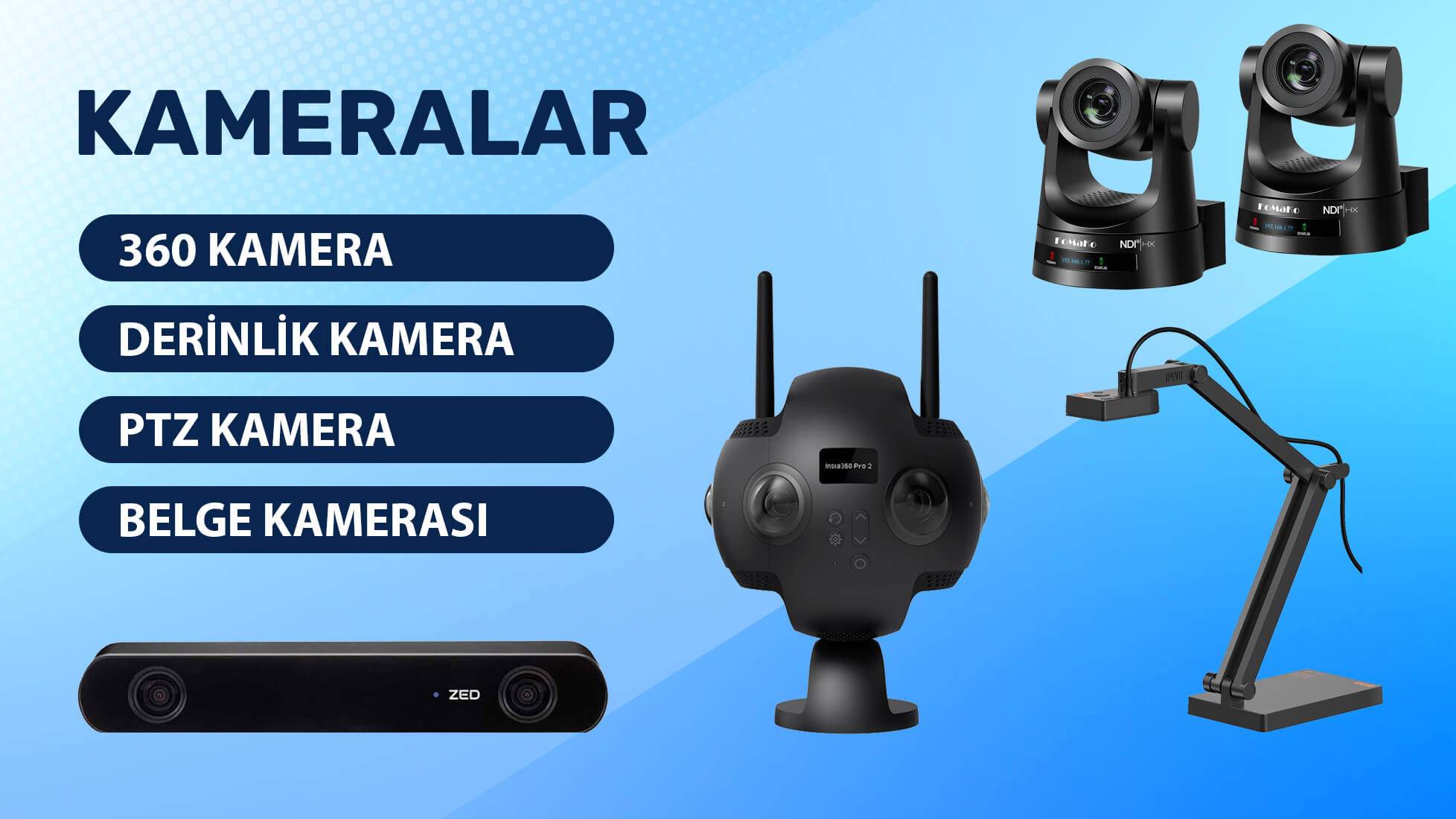 360 Stereo 3D Derinlik PTZ Belge Kamera Çeşitleri Fiyatları ve Satın Alma Seçenekleri