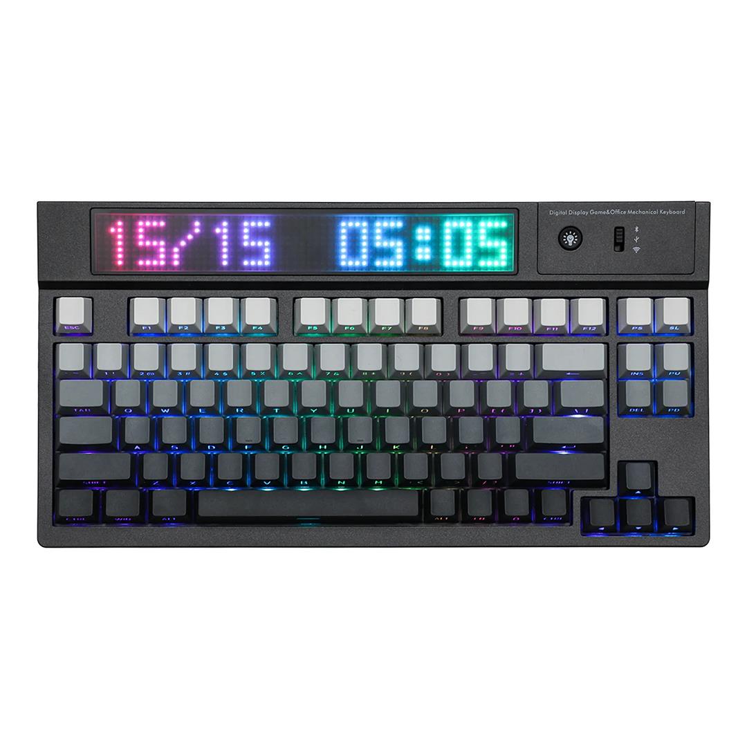 EPOMAKER DynaTab 75X RGB LED Ekranlı Kablosuz Mekanik Oyun Klavyesi Siyah