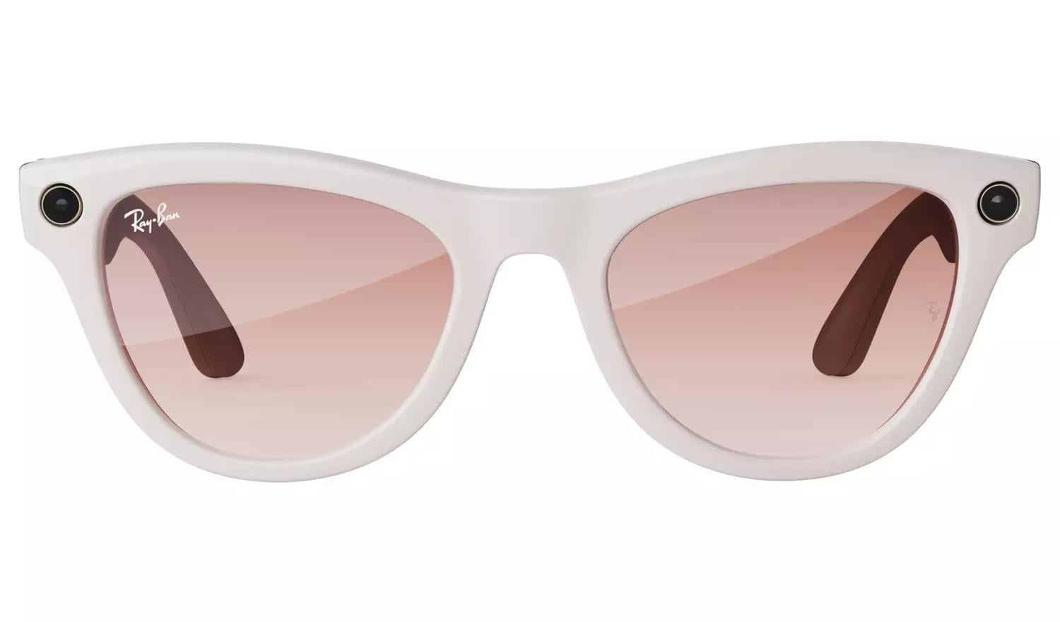 Ray-Ban Meta Skyler Yapay Zeka Akıllı Gözlük Shiny Chalky Gray Cinnamon Pink 52 Beden