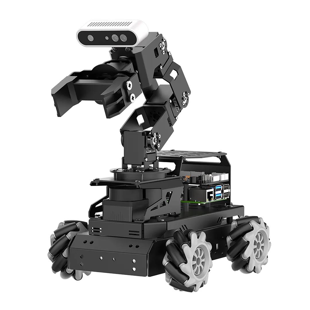 Hiwonder LanderPi Raspberry Pi 5 YZ Kameralı Robotik Kollu ChatGPT Destekli Mecanum Robot Araba