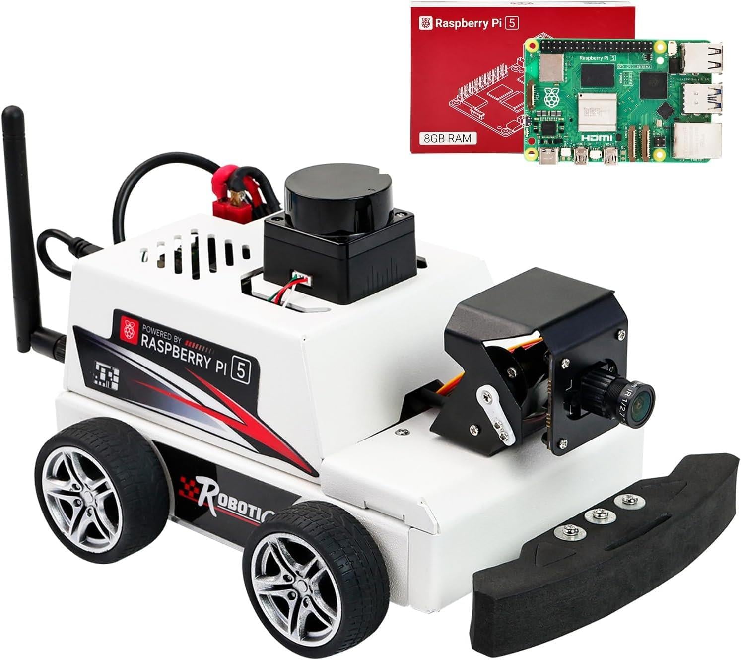 Yahboom Raspberry Pi 5 AI Görüş ROS2 Akıllı Otonom Robot Araba Kiti - Pi5 8GB Dahil