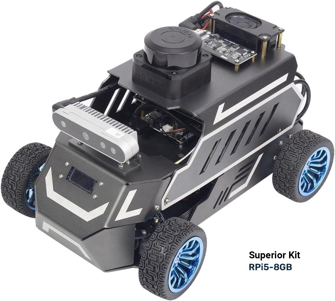 Yahboom Rosmaster A1 AI Large Model ROS2 Ackerman Şasi Robot Araba Superior Kit RPi 5 8GB Dahil