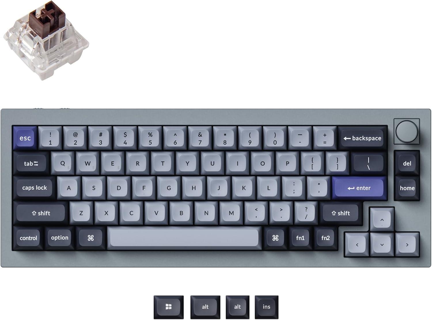 Keychron Q2 Pro QMK/VIA RGB Kablosuz Özel Mekanik Klavye Gri