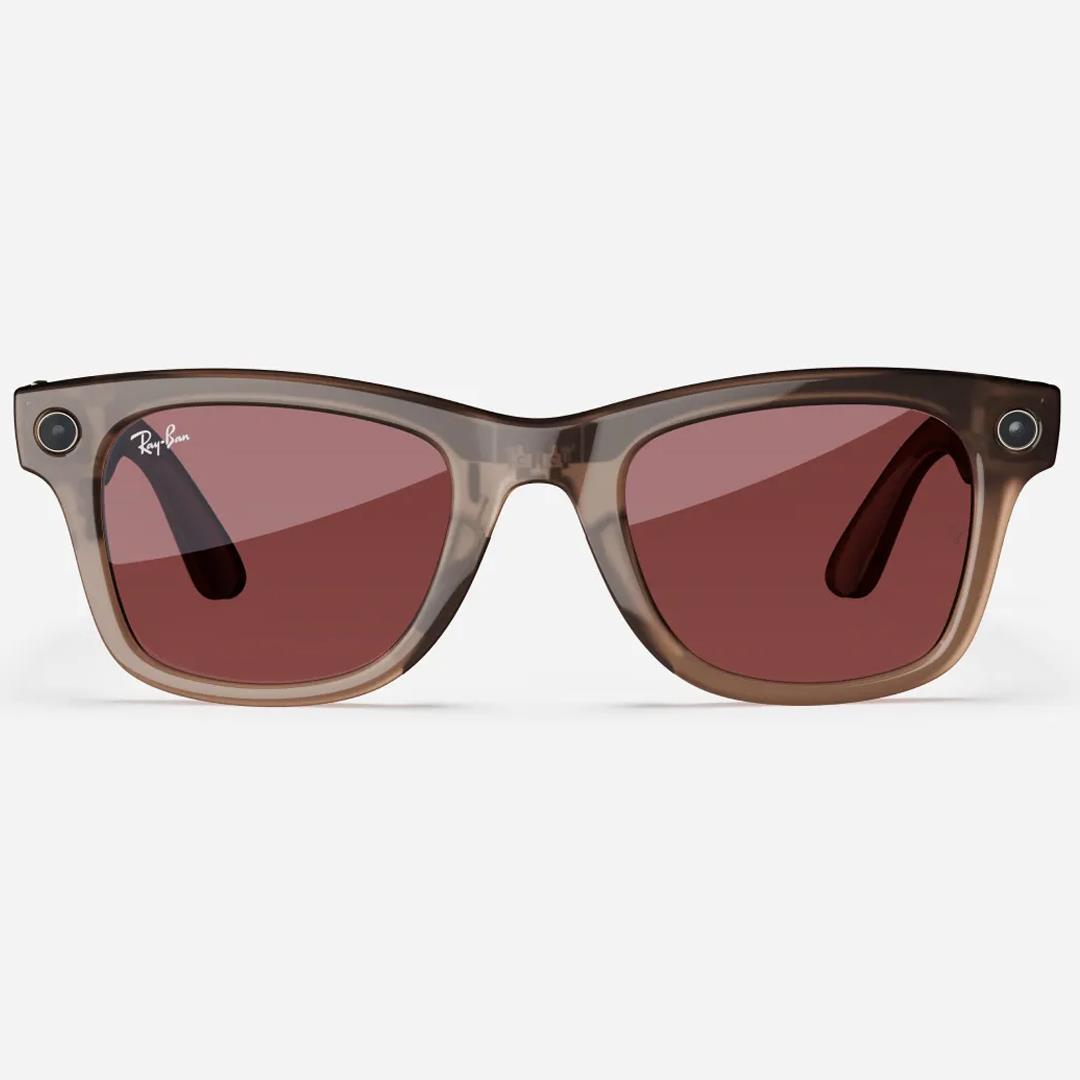 Ray-Ban Meta Wayfarer Kameralı Yapay Zekalı Akıllı Gözlük Warm Stone Transitions Watermelon Red