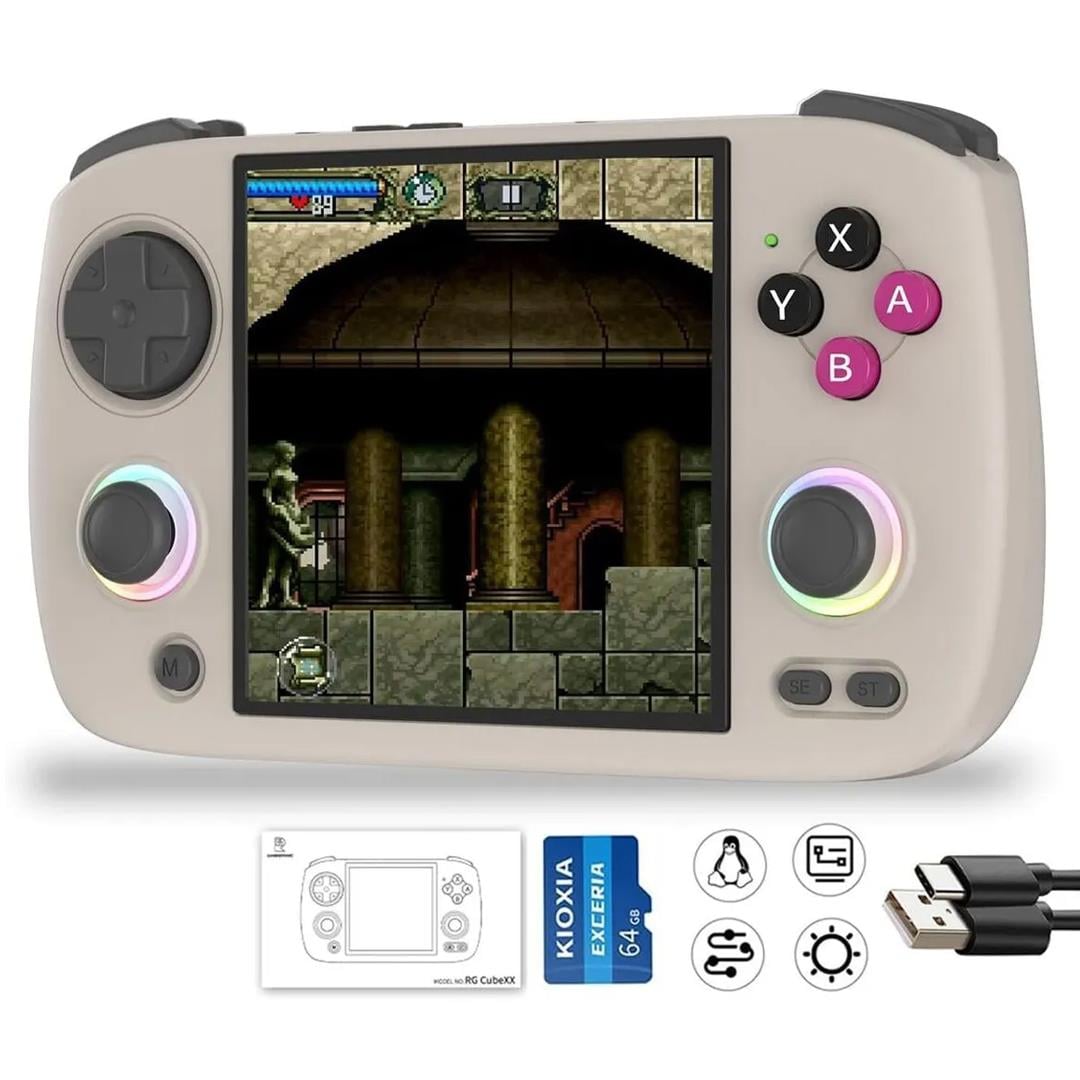 ANBERNIC RG CubeXX Taşınabilir Retro El Oyun Konsolu 3.95 inç IPS ekran 720x720 3800mAh 5G WiFi