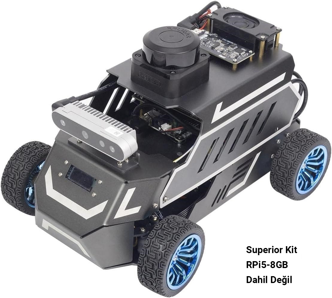 Yahboom Rosmaster A1 AI Large Model ROS2 Ackerman Şasi Robot Araba Superior Kit RPi 5 Dahil Değil