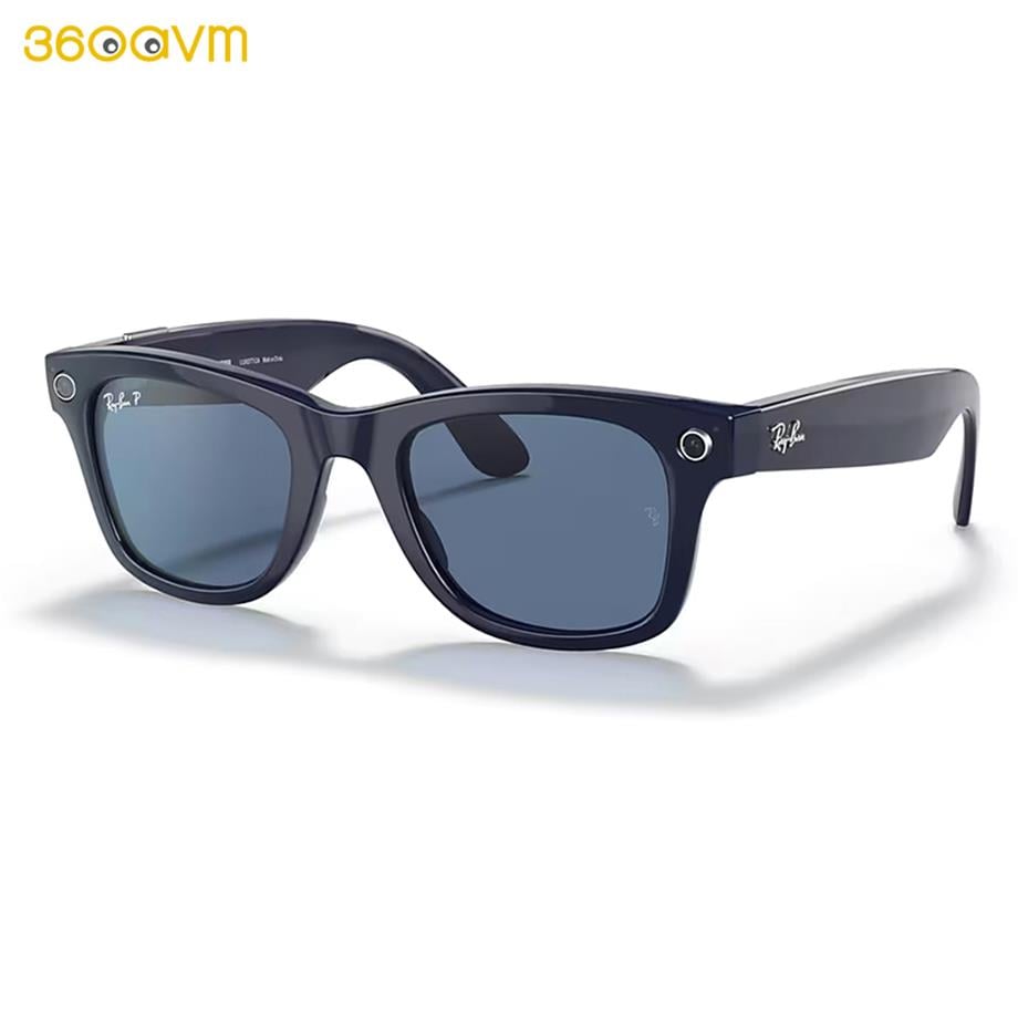 Ray-Ban Stories Wayfarer Akıllı Güneş Gözlüğü Parlak Mavi - Koyu Mavi L Polarize