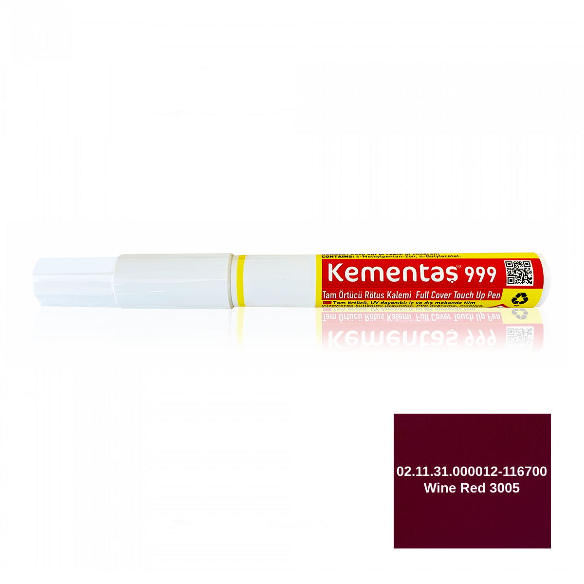 02.11.31.000012-116700 Wine Red 3005 Rötuş Kalemi Tam Örtücü Rötuş Kalemleri