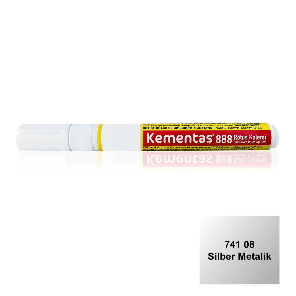 741 08  Silber Metalik Gri Tam Örtücü Rötuş Kalem Tam Örtücü Rötuş Kalemleri