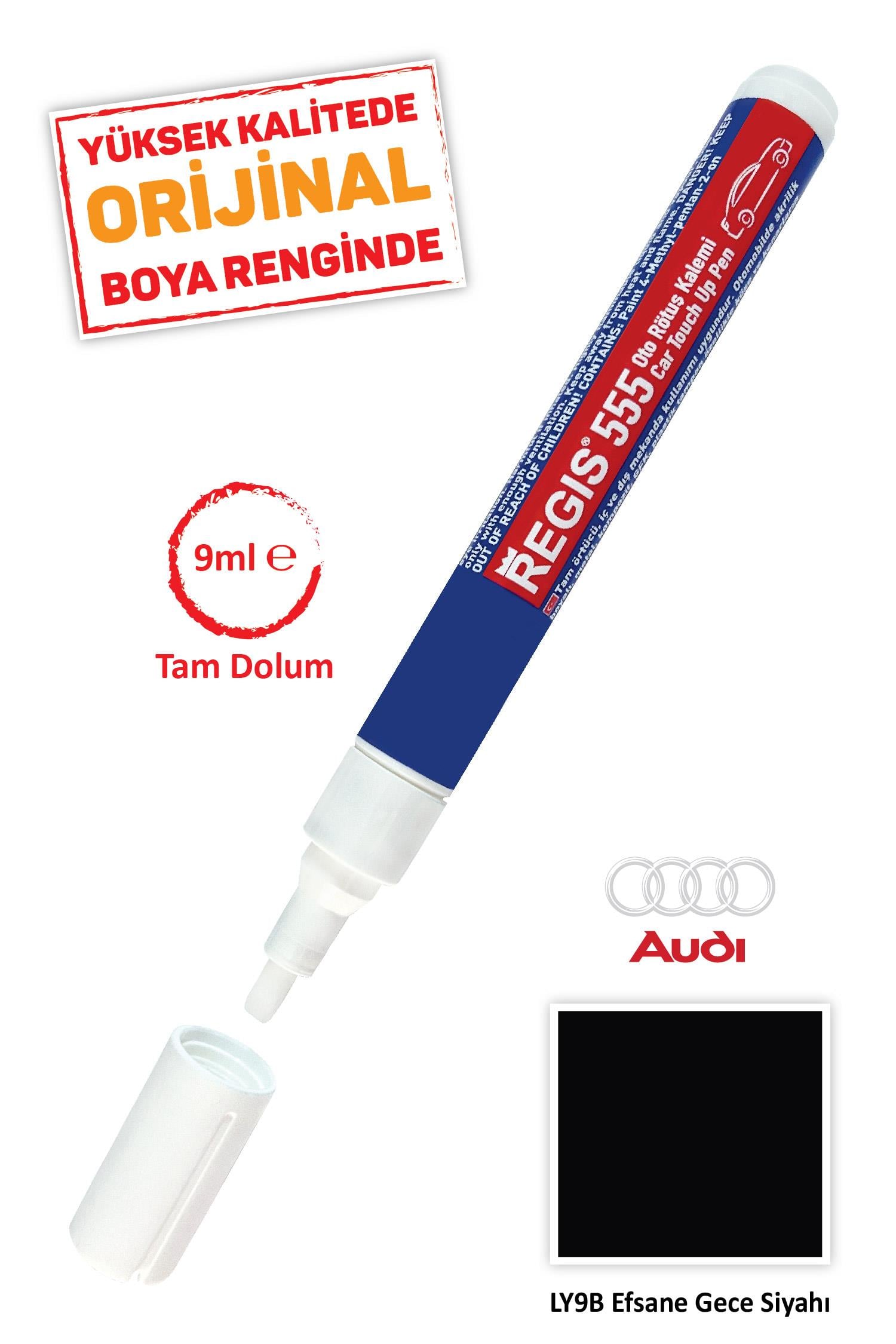 Audi LY9B Efsane Gece Siyahı Çizik Giderici Oto Oto Tam Örtücü Rötüş Kalemleri