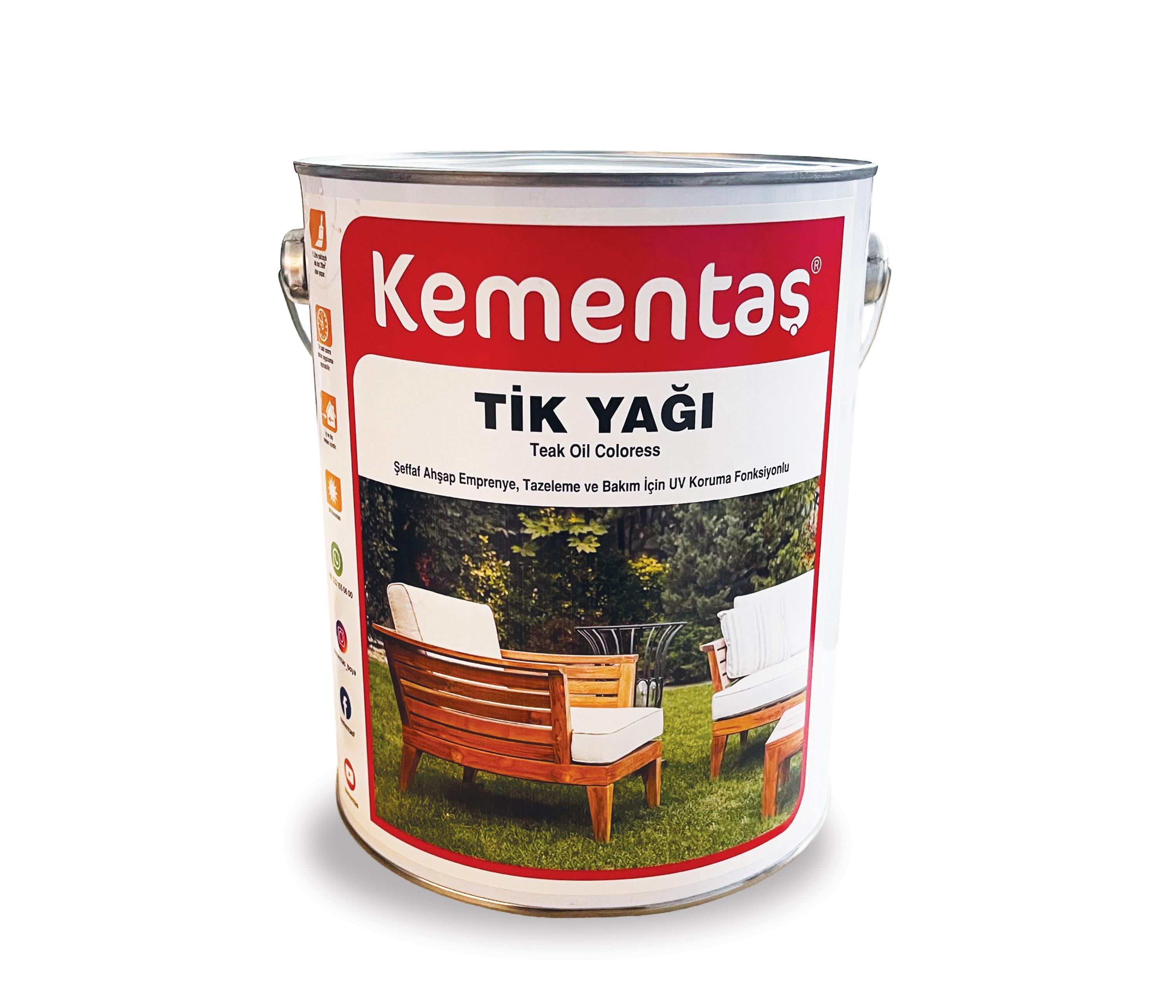 Kementaş Şeffaf Tik Yağı 2,5Lt
