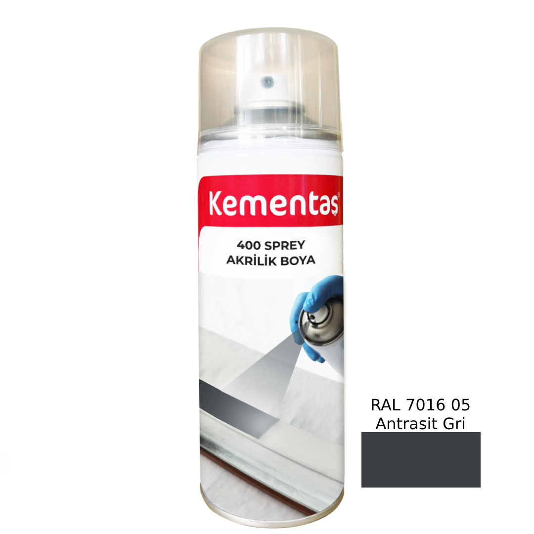 RAL 7016 05 Antrasit Gri Sprey Boya 400ml Kementaş Sprey Boya