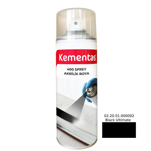 02.20.01.000002 Black Ultimate 400ml Sprey Boya Kementaş Sprey Boya