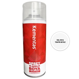 RAL 9016 Trafik Beyaz Sprey Boya 400ml Kementaş Sprey Boya