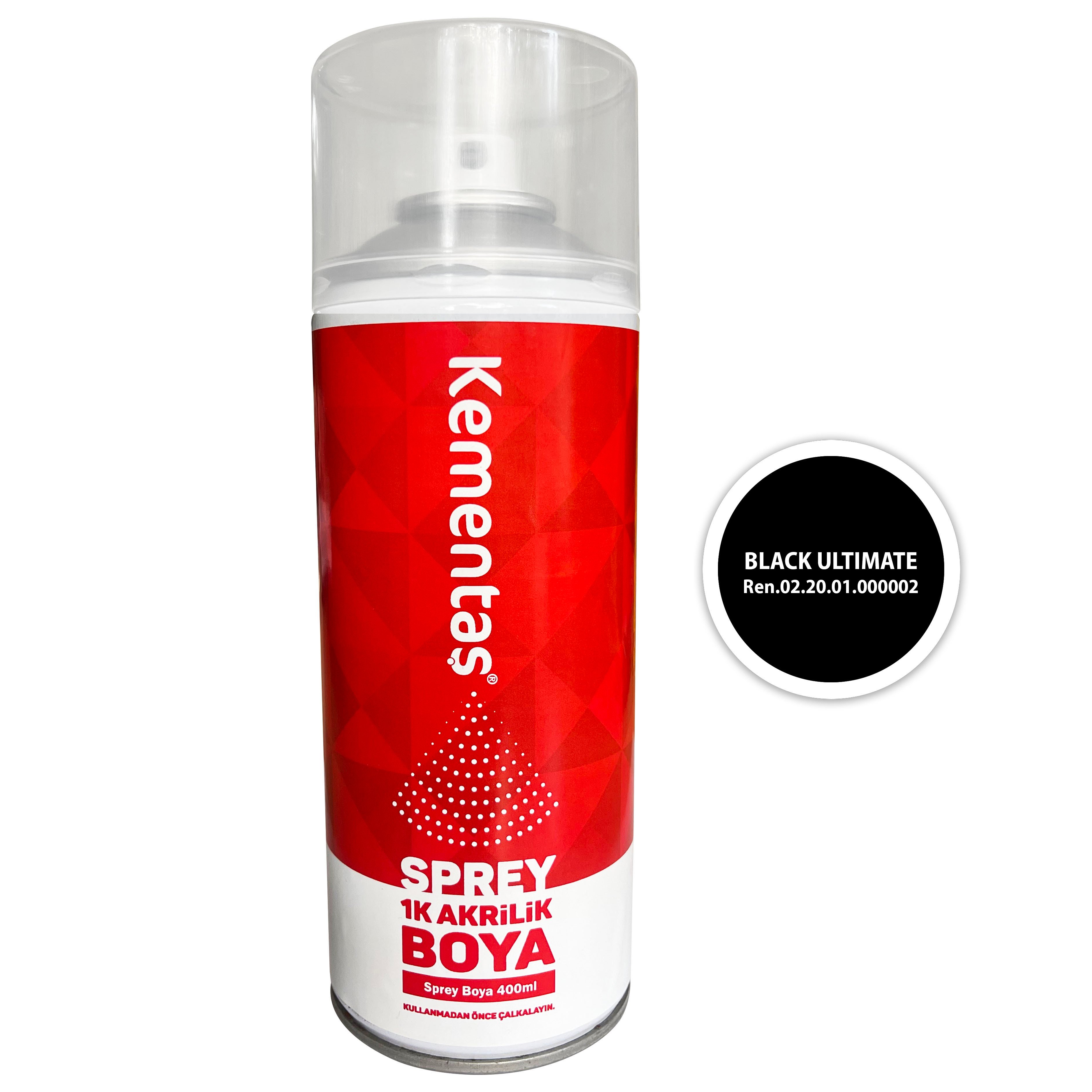 02.20.01.000002 Black Ultimate 400ml Sprey Boya Kementaş Sprey Boya