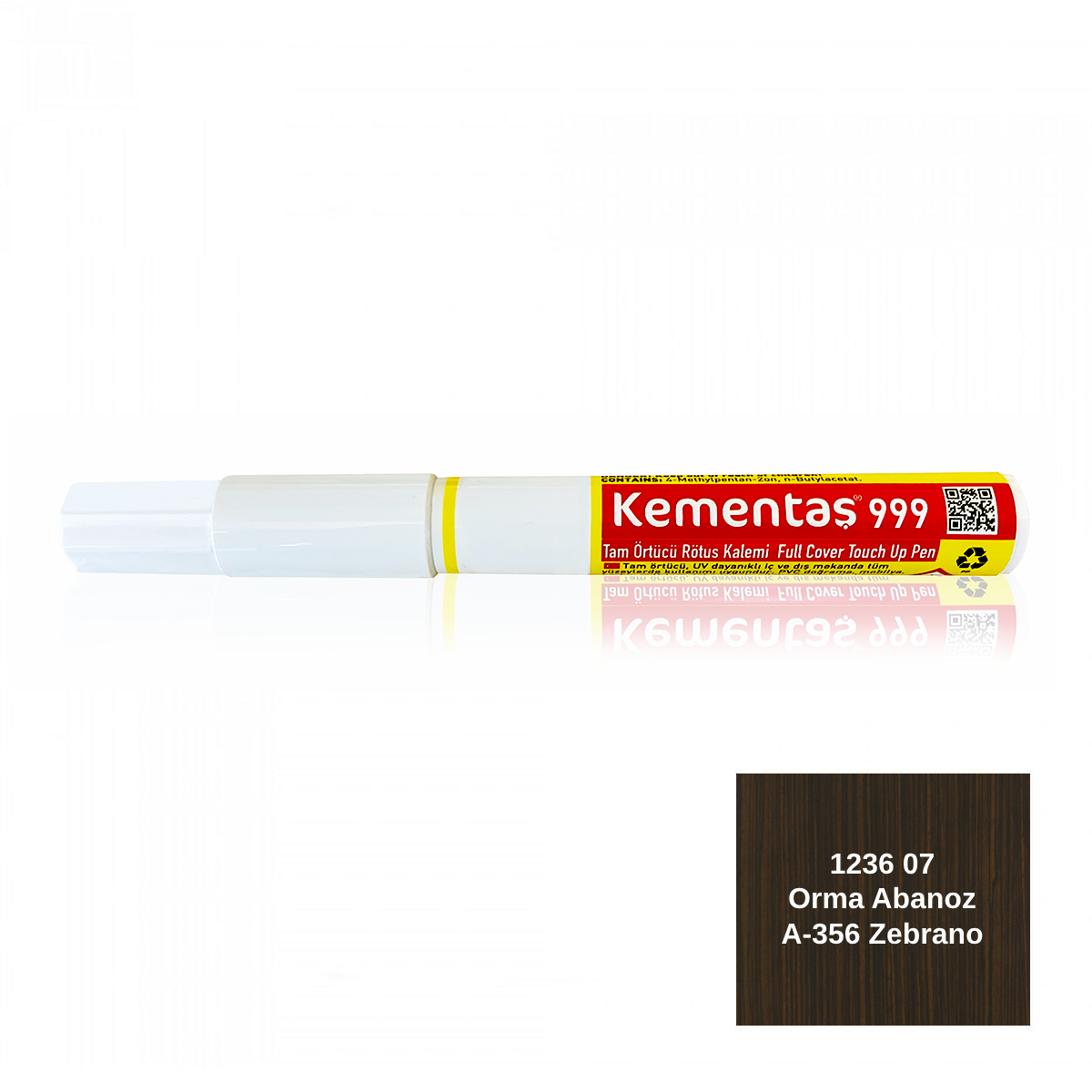 Tam Örtücü Rötuş Kalemleri 1236 07 Orma Abanoz-A-356 Zebrano Tam Ö.Rö.Kalemi