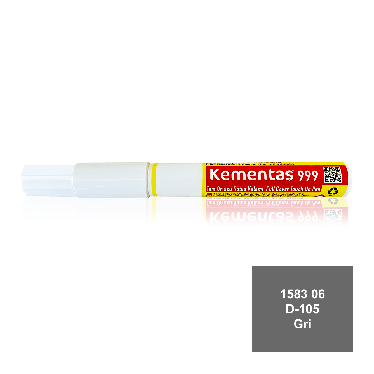 1583 06 D-105 Gri Tam Örtücü Rötuş Kalemi Tam Örtücü Rötuş Kalemleri