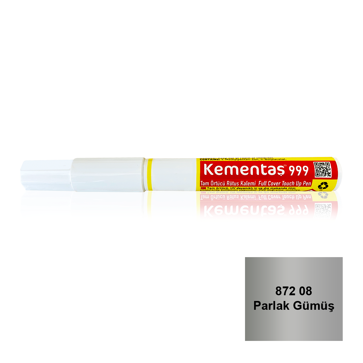 Tam Örtücü Rötuş Kalemleri 872 08  Parlak Gümüş Tam Örtücü Rötuş Kalemi