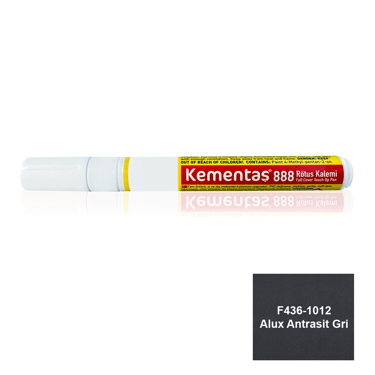 F436-1012 Alux Antrasit Gri  Tam Örtücü Kalemi Tam Örtücü Rötuş Kalemleri