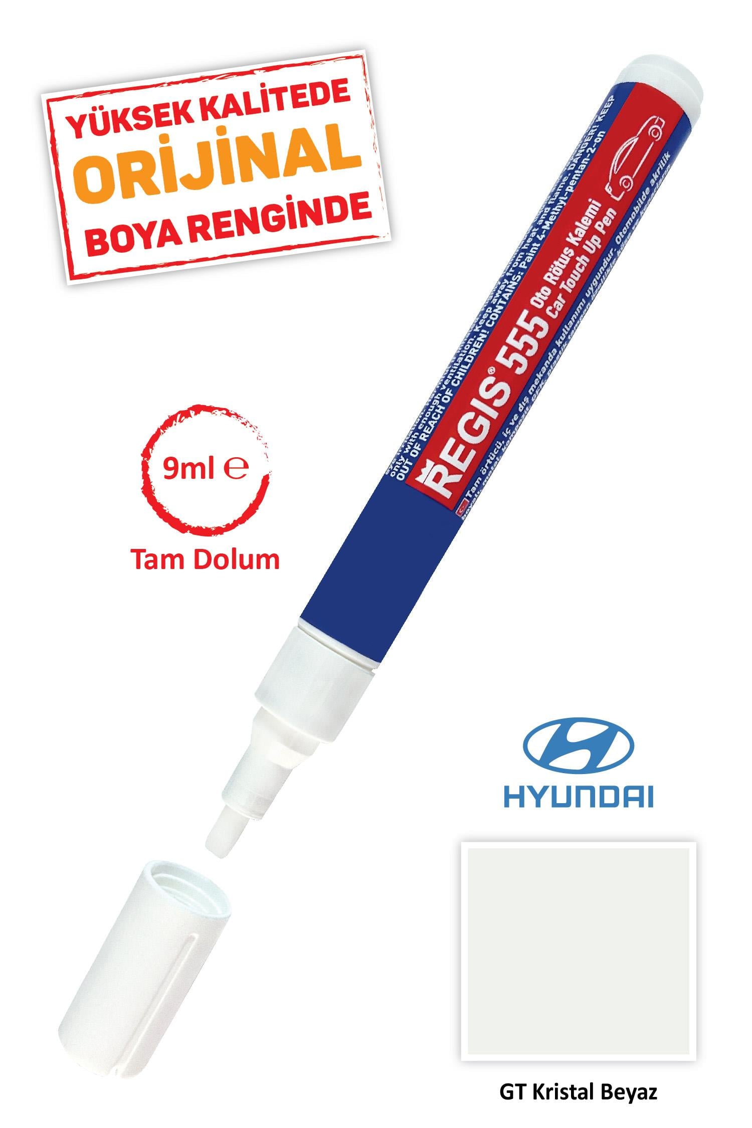 Oto Tam Örtücü Rötüş Kalemleri Hyundai GT Kristal Beyaz Çizik Giderici Oto R.Kale