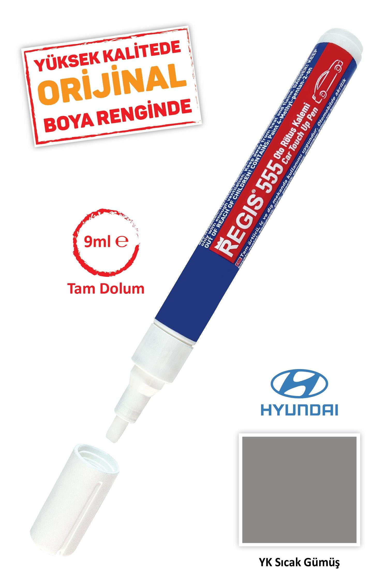 Oto Tam Örtücü Rötüş Kalemleri Hyundai YK Sıcak Gümüş Çizik Giderici Oto R.K