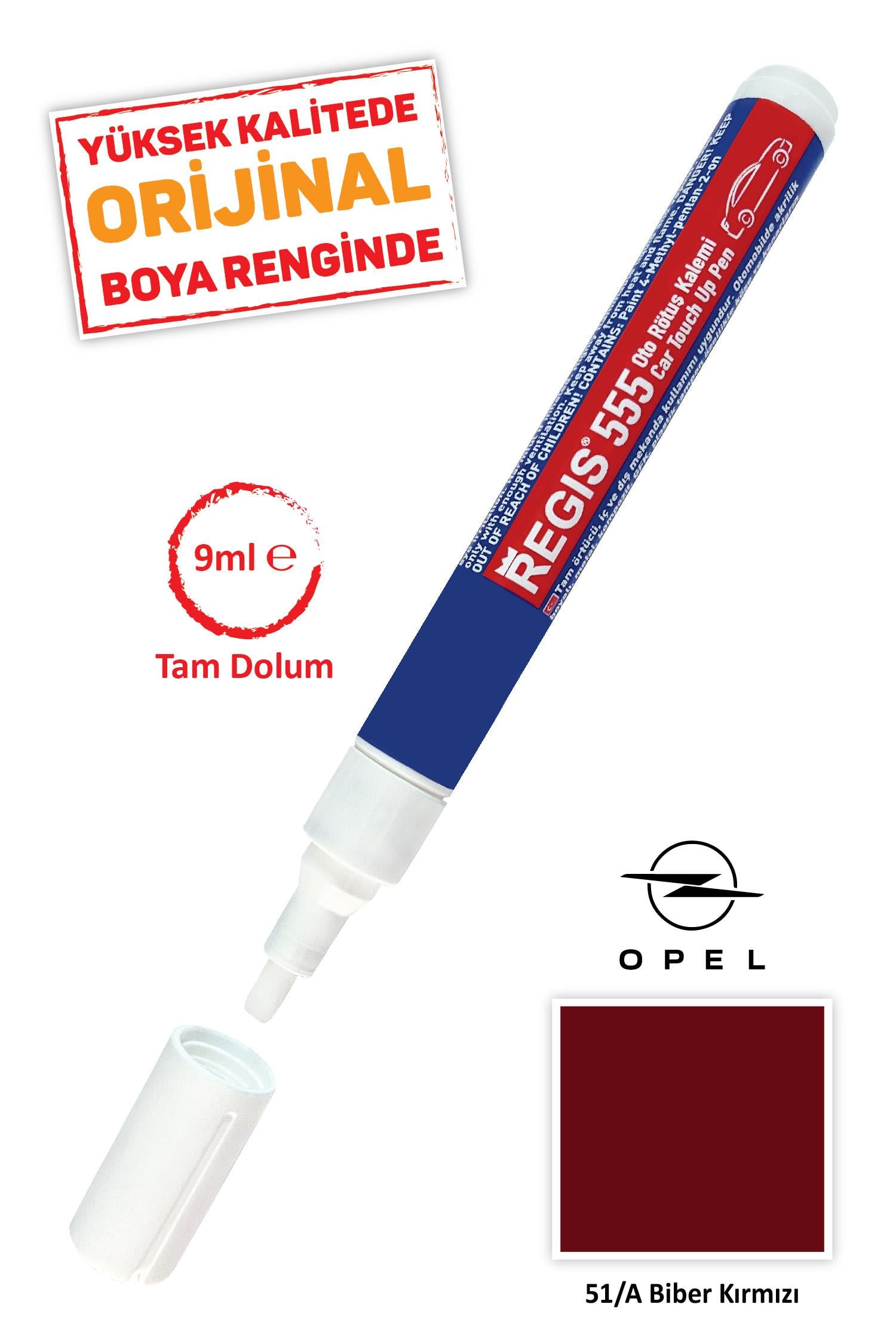 Opel 51/A Biber Kırmızı Çizik Giderici Oto R.K Oto Tam Örtücü Rötüş Kalemleri