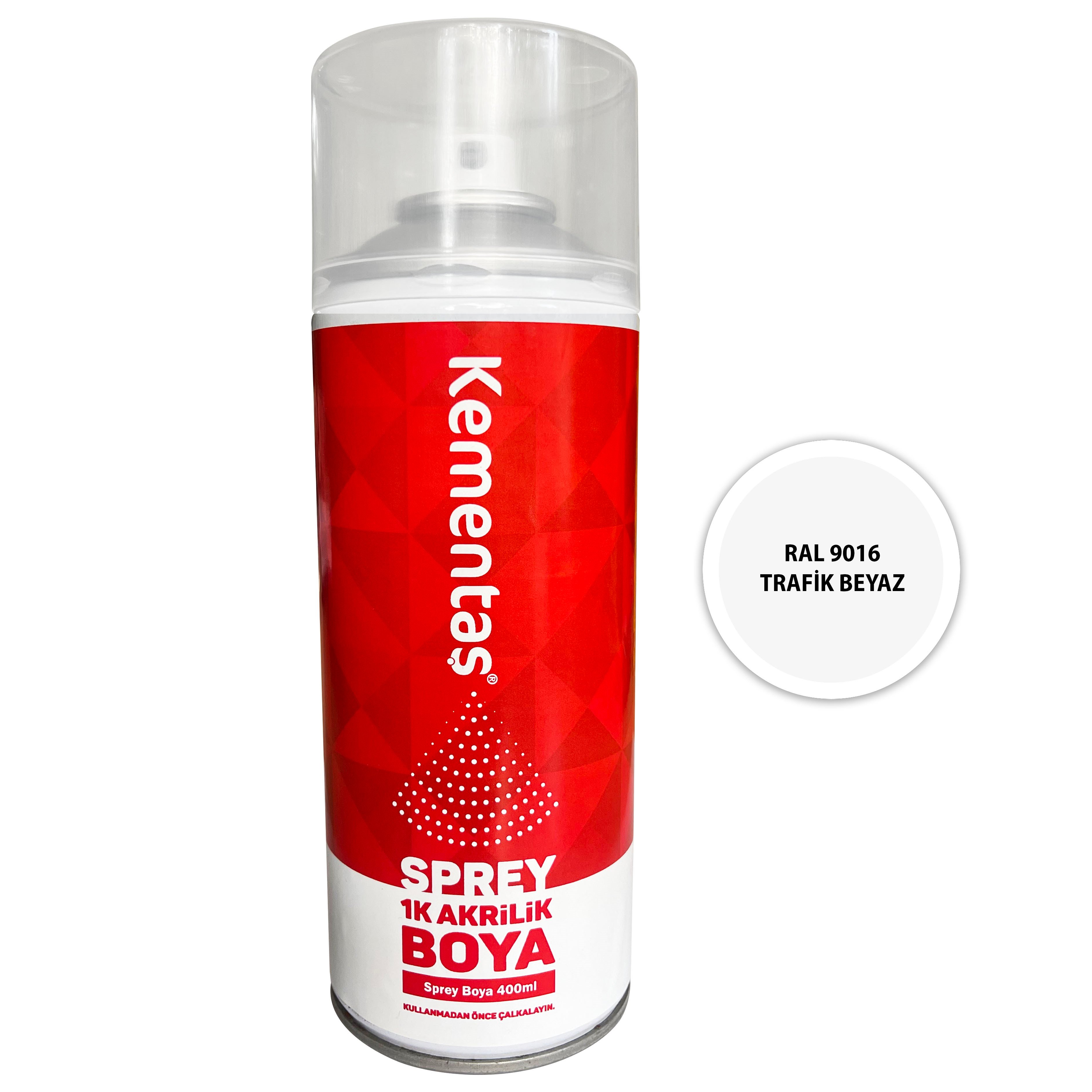 RAL 9016 Trafik Beyaz Sprey Boya 400ml Kementaş Sprey Boya