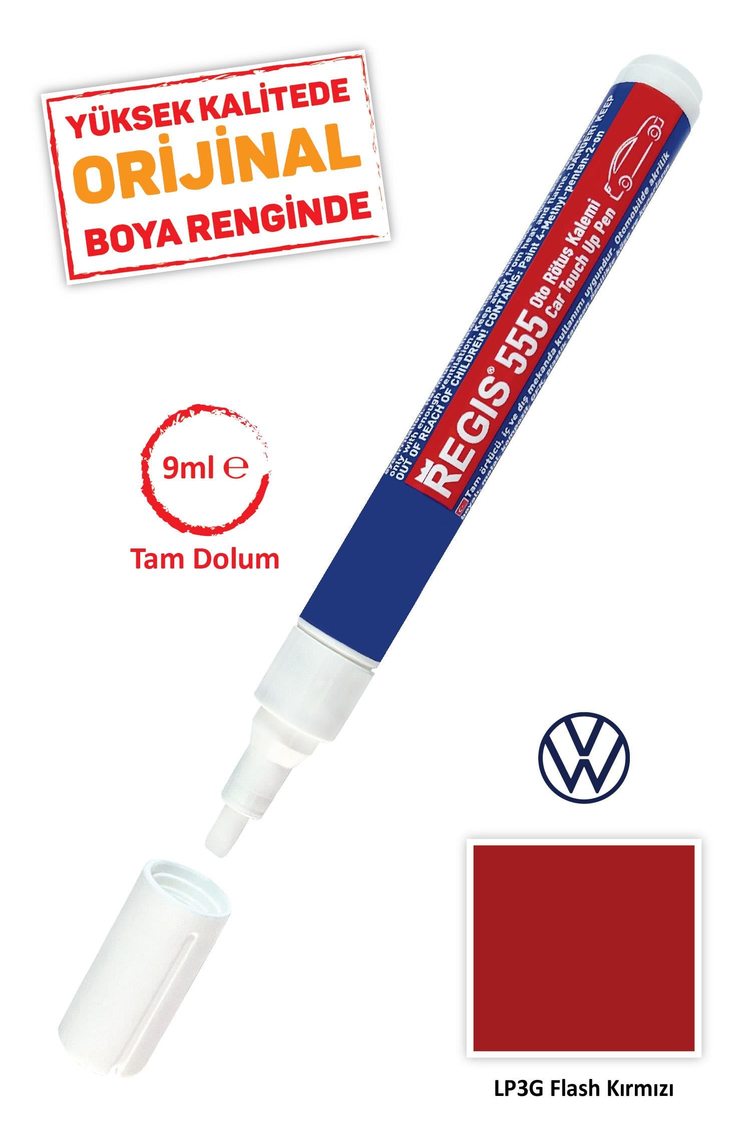 Volkswagen LP3G Flash Kırmızı Çizik Giderici Oto Oto Tam Örtücü Rötüş Kalemleri