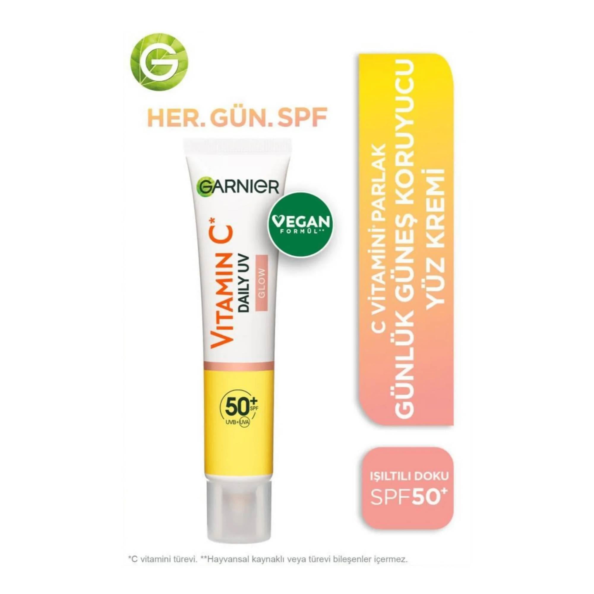 Garnier C Vitamini Parlak Günlük Güneş Koruyucu Işıltılı Doku SPF 50+