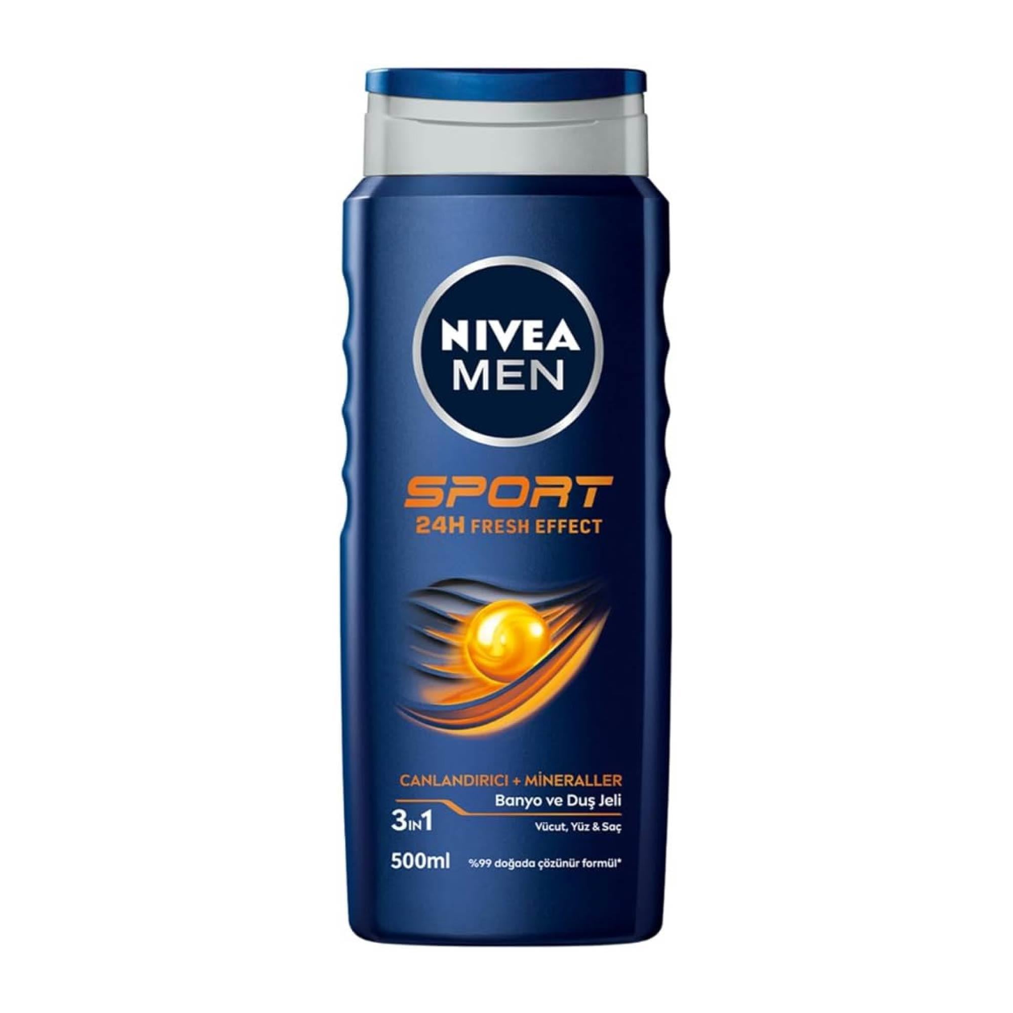 Nivea Men Sport 3in 1 Canlandırıcı+Mineraller Banyo ve Duş Jeli 500ml