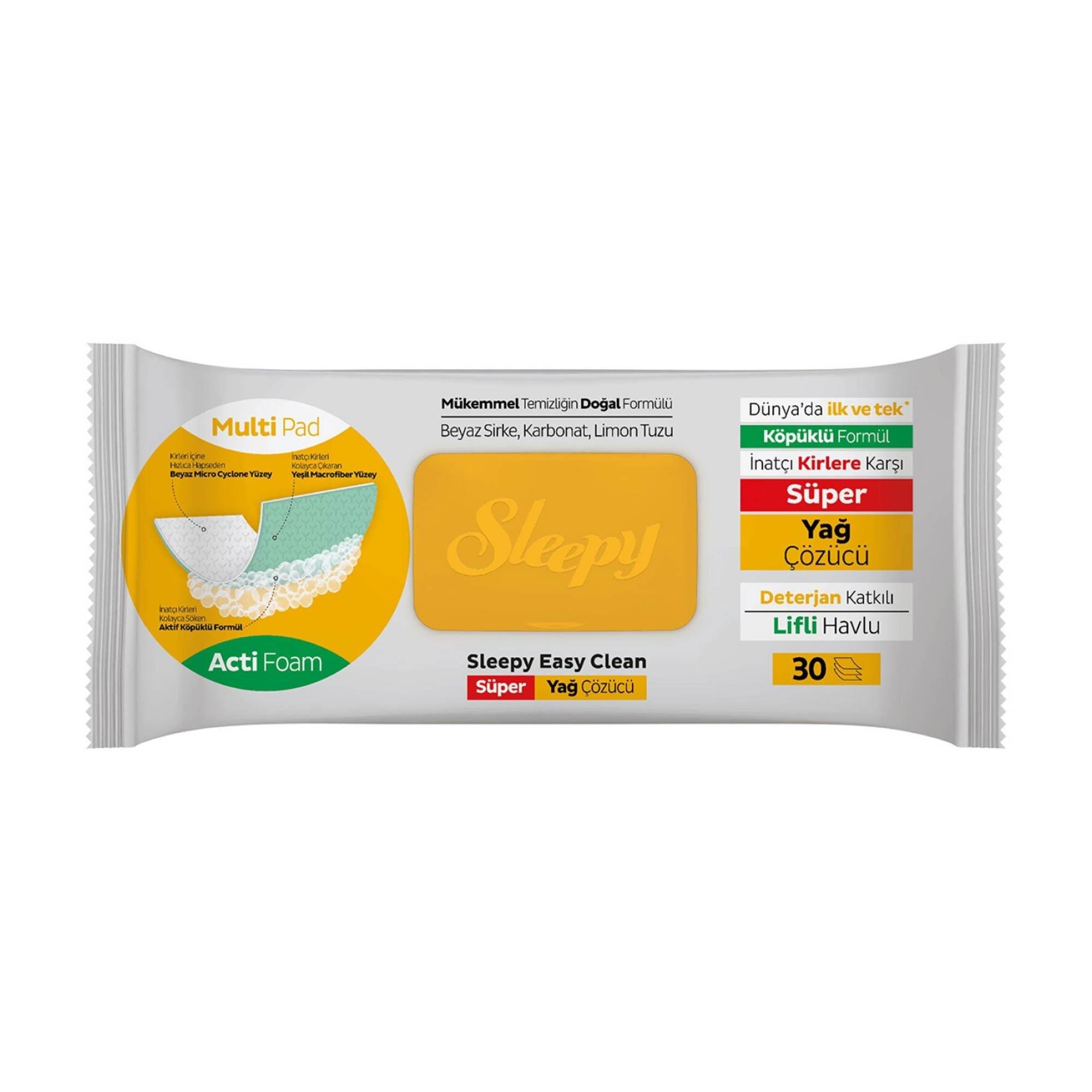 Sleepy Yağ Çözücü Yüzey Temizlik Havlusu 30'lu