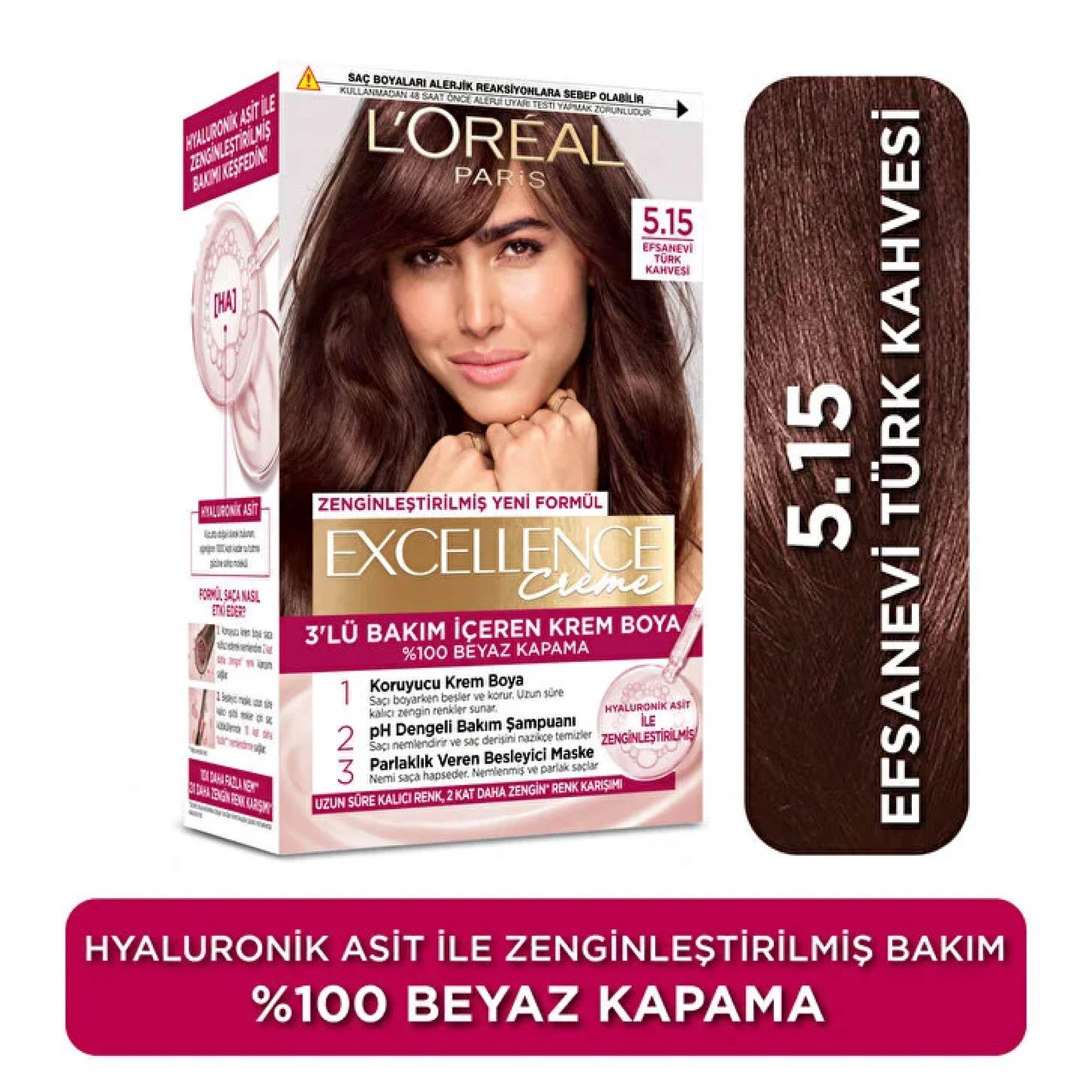Loreal Paris Excellence Creme Set Boya Efsanevi Türk Kahvesi 5.15