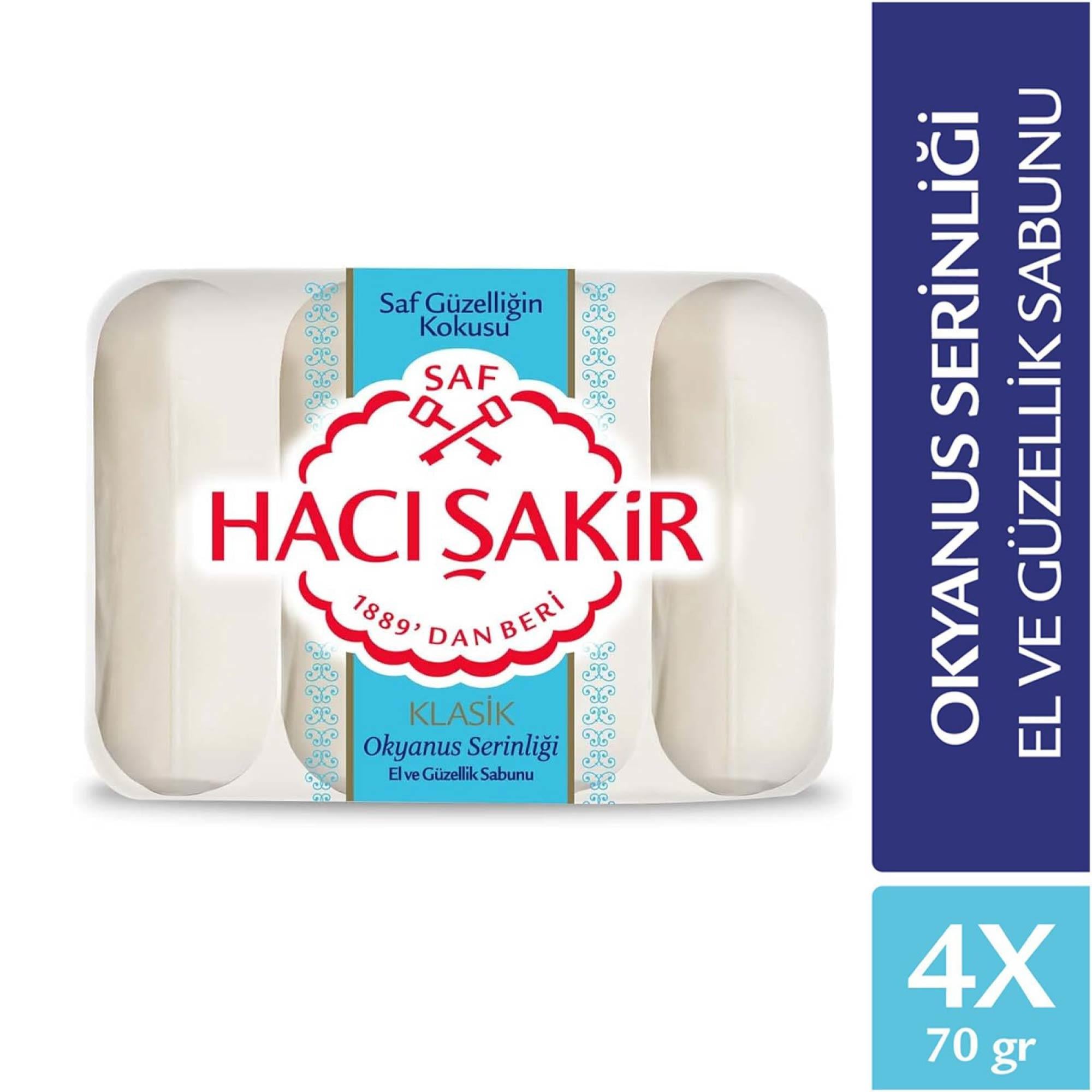 Hacı Şakir El ve Güzellik Sabunu Okyanus Serinliği 4x70GR