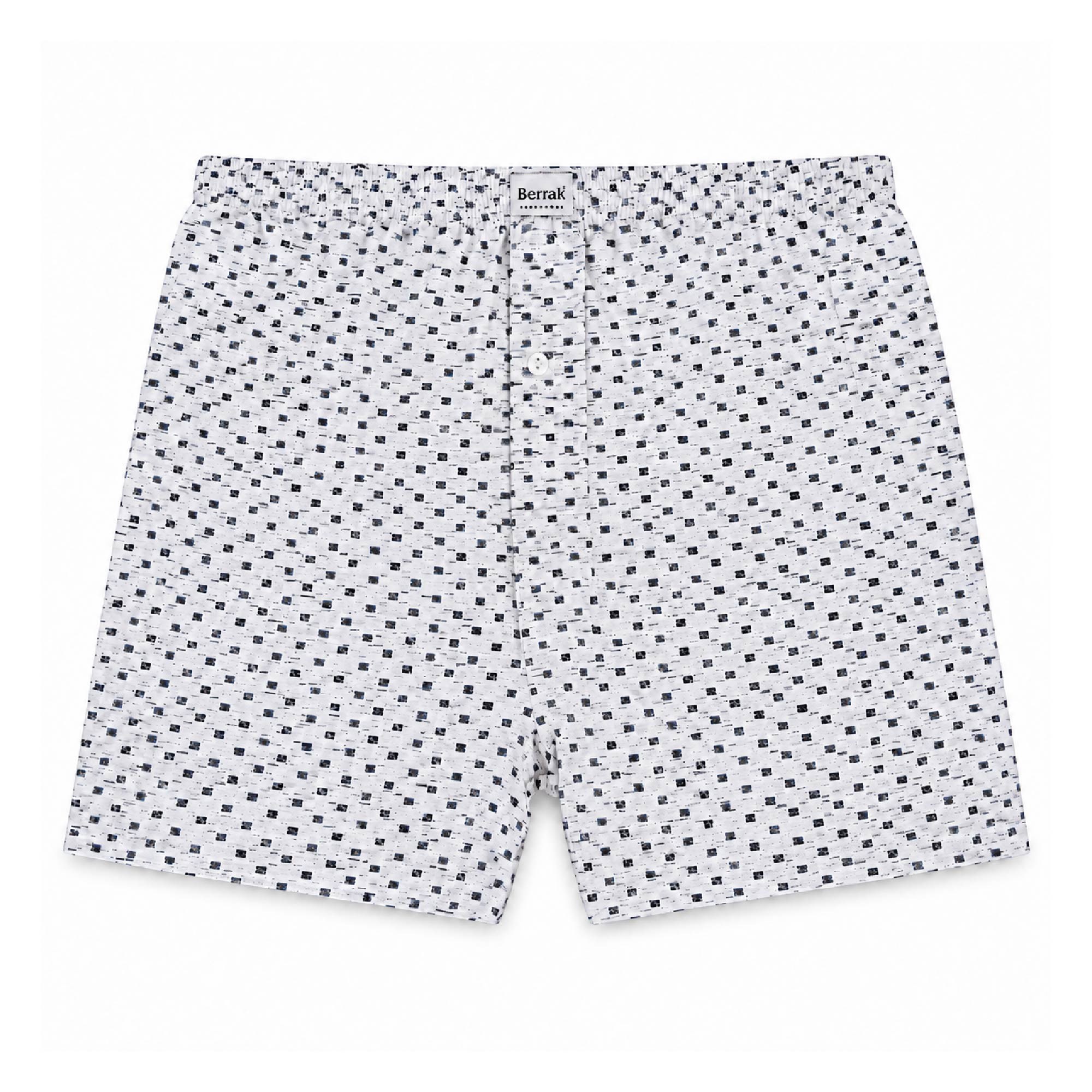 Berrak Erkek Desenli Boxer 1053 Beyaz XLarge