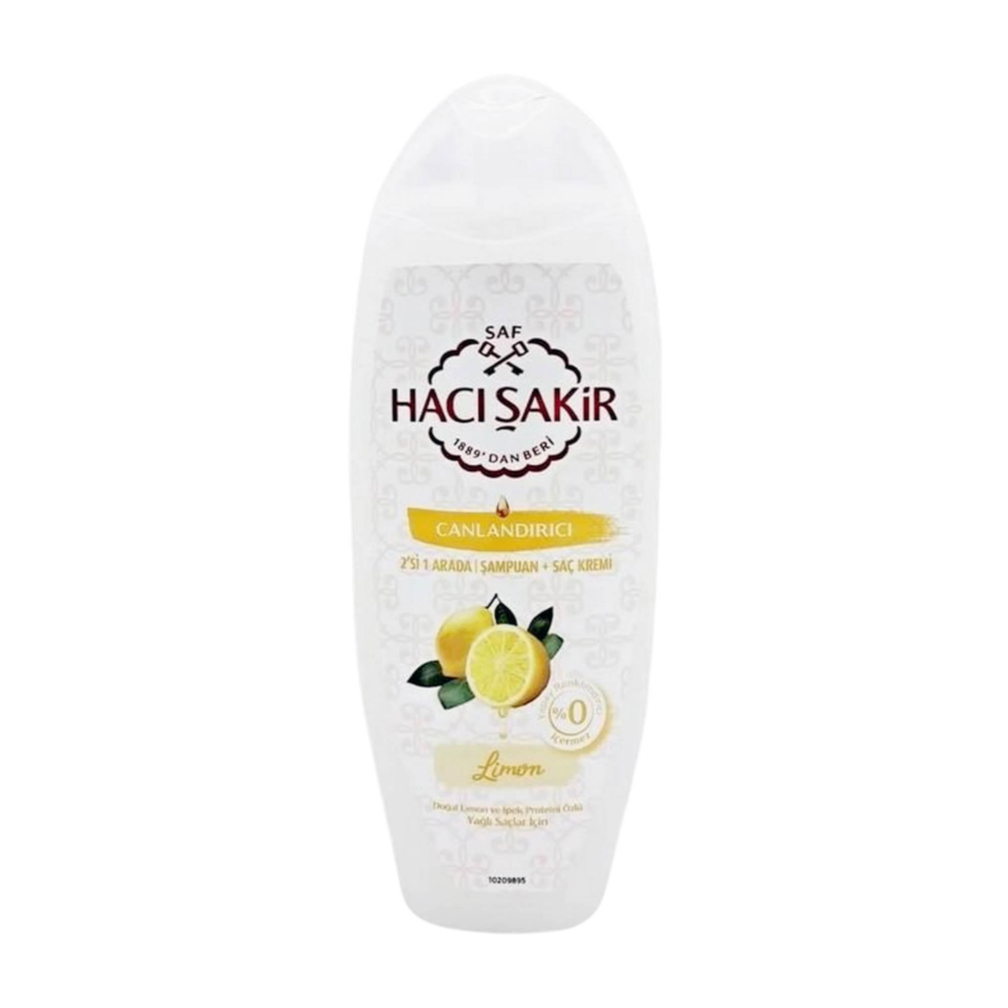 Hacı Şakir Canlandırıcı 2'si 1 Arada Şampuan Yağlı Saçlar İçin İpek Proteinleri İle Limon 500ml