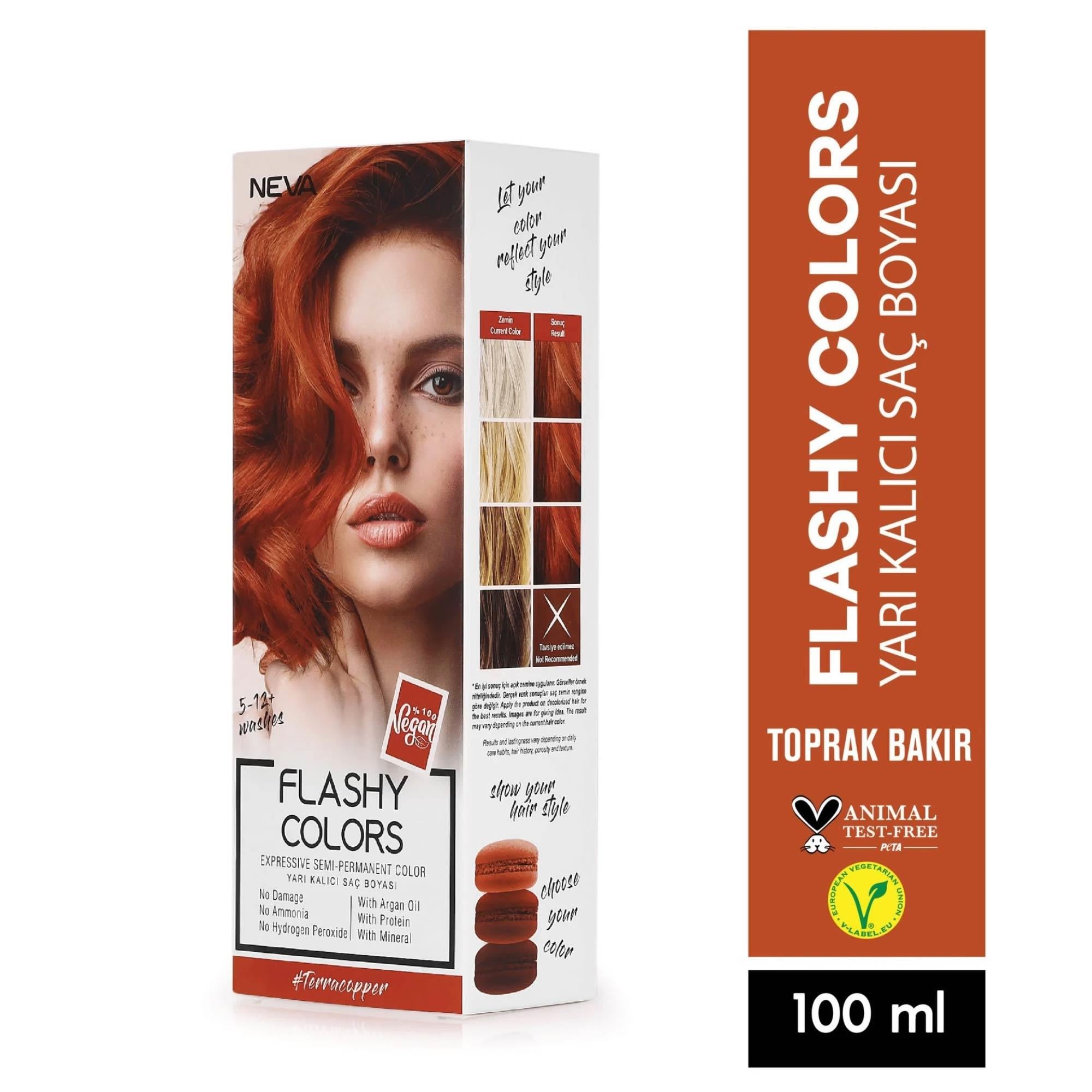 Neva Flashy Colors Yarı Kalıcı Saç Boyası Toprak Bakır 100 ml	