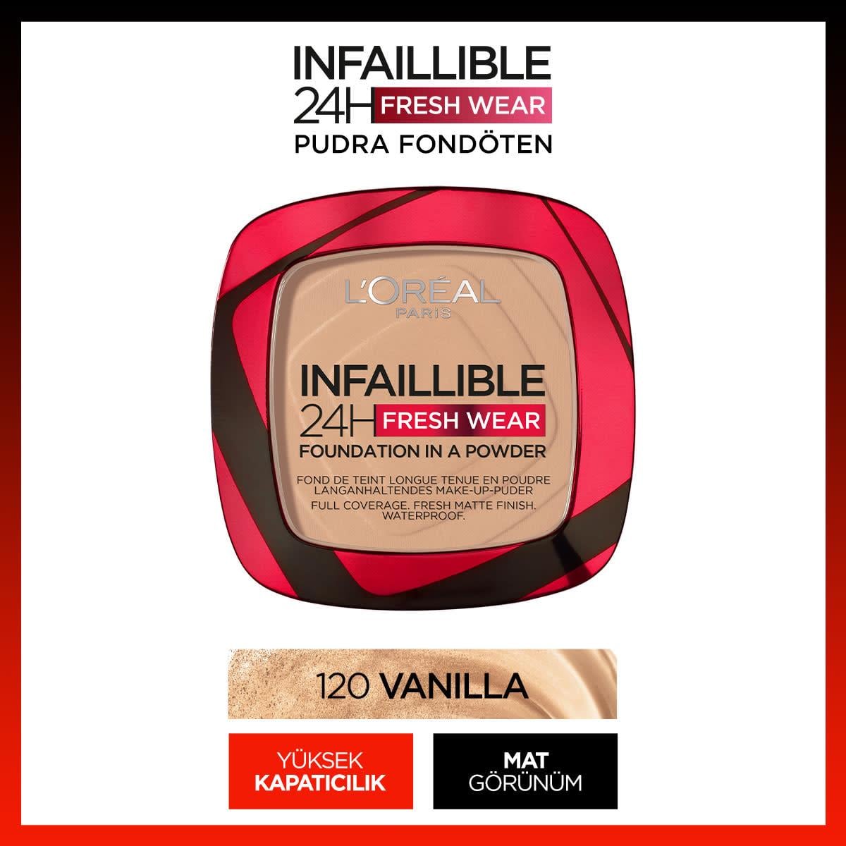Loreal Paris Infaillible 24H Fresh Wear Pudra Fondöten 120 Vanilla