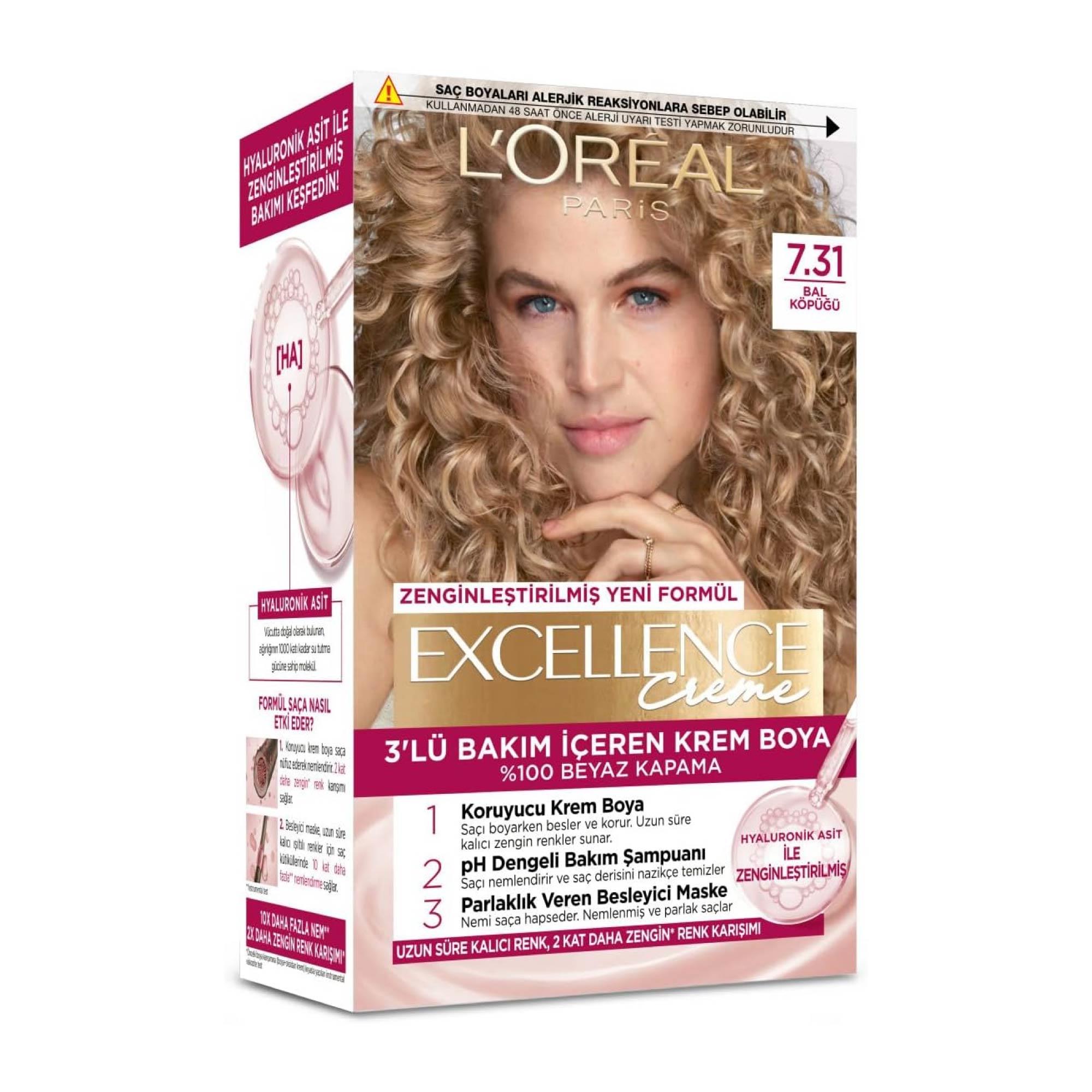 Loreal Paris Excellence Creme Set Boya Bal Köpüğü 7.31