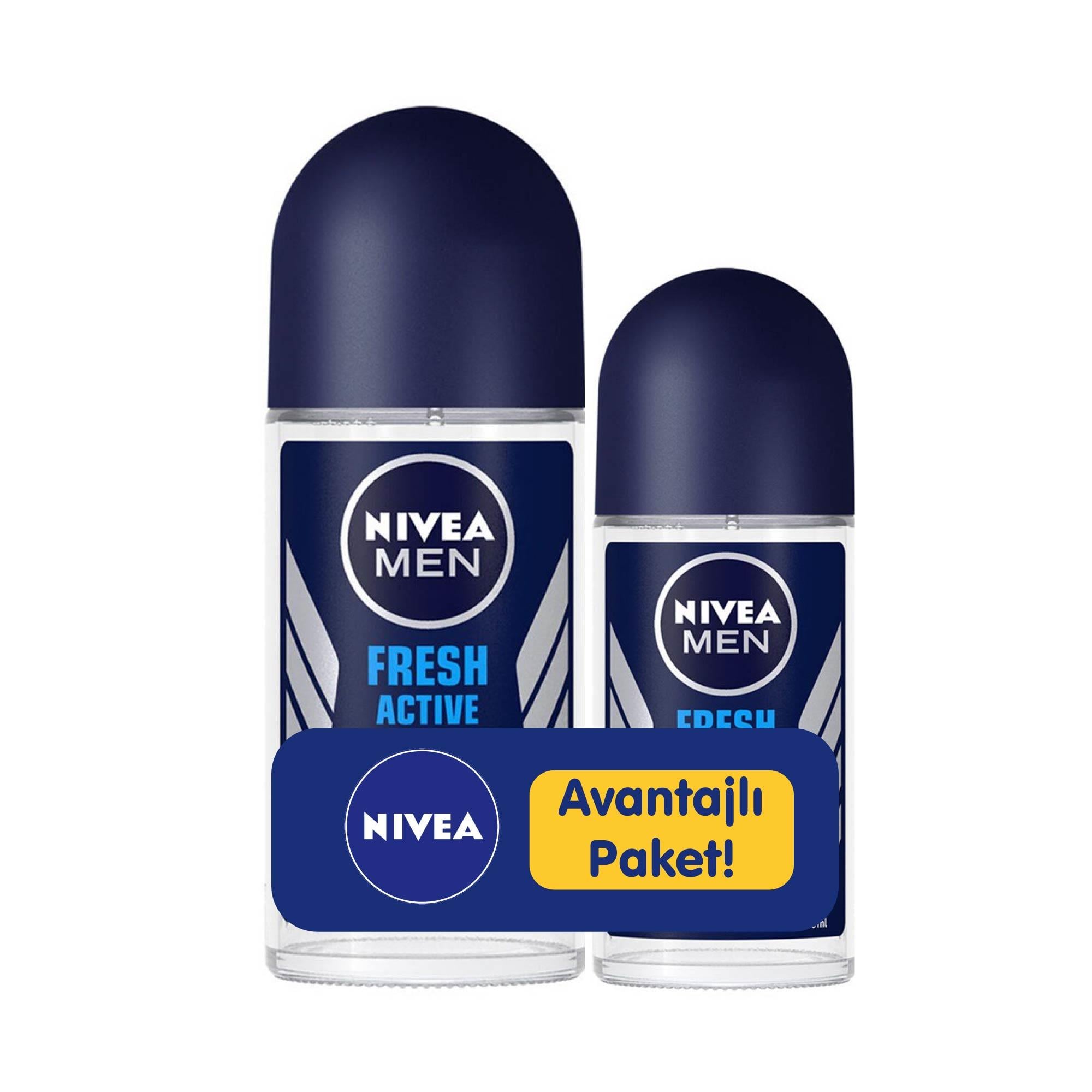 Nivea Erkek Roll-On Fresh Active 50 ml + Nivea Erkek Roll-On  Fresh Active25 ml	