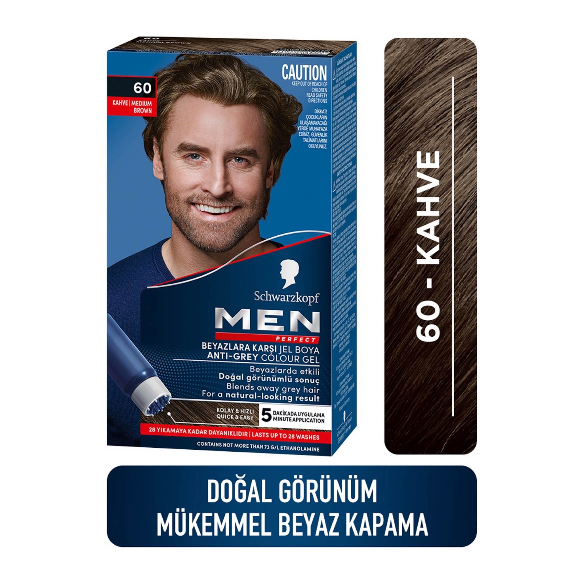 Schwarzkopf Men Perfect Beyazlara Karşı Jel Boya 60 Kahve