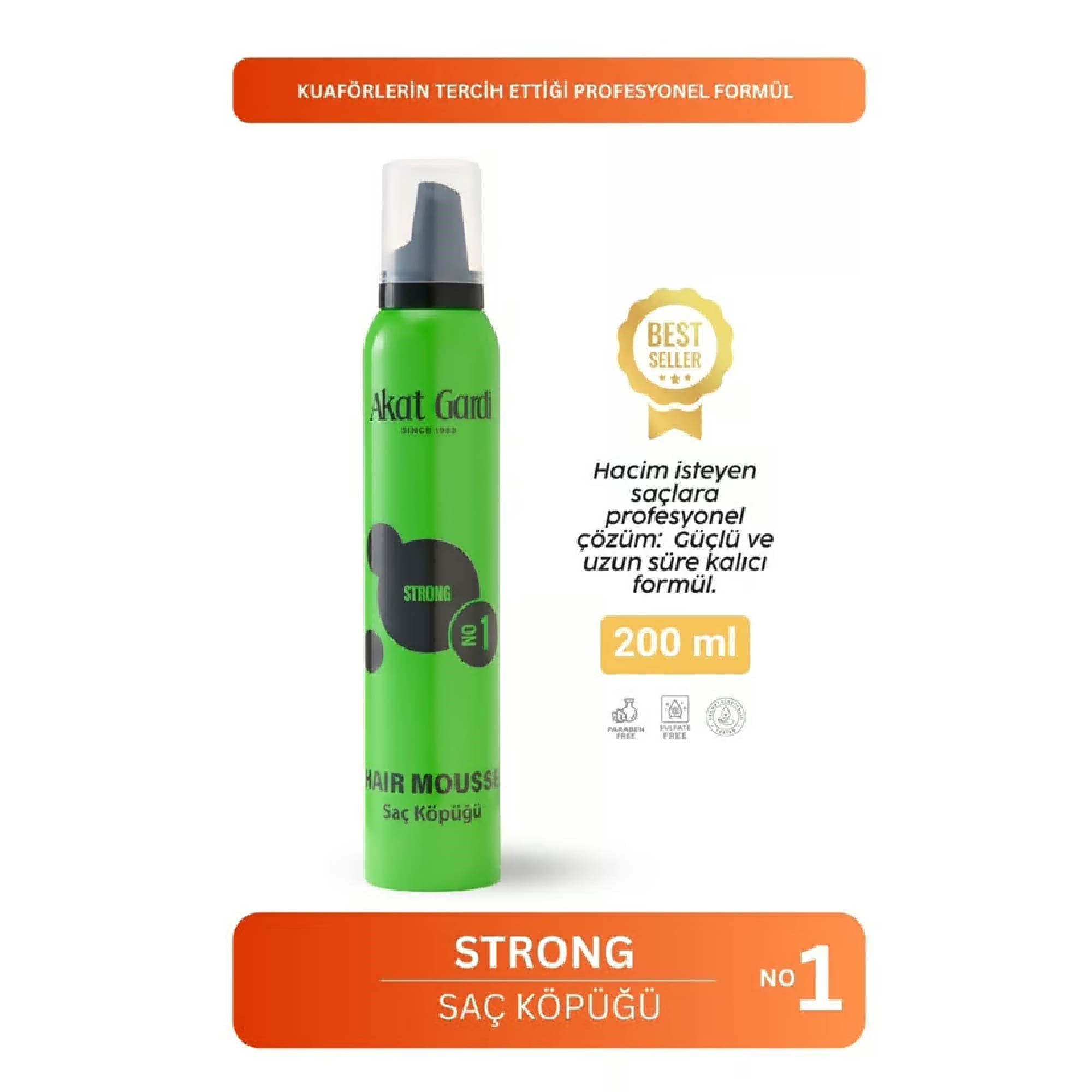 Akat Gardi Saç Köpüğü Strong No:1 200 ml