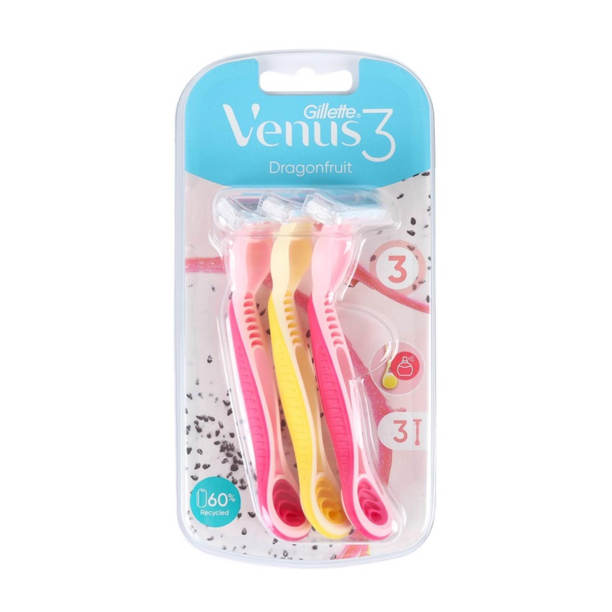 Gillette Venus 3 Dragonfruit Tıraş Bıçağı 3'lü