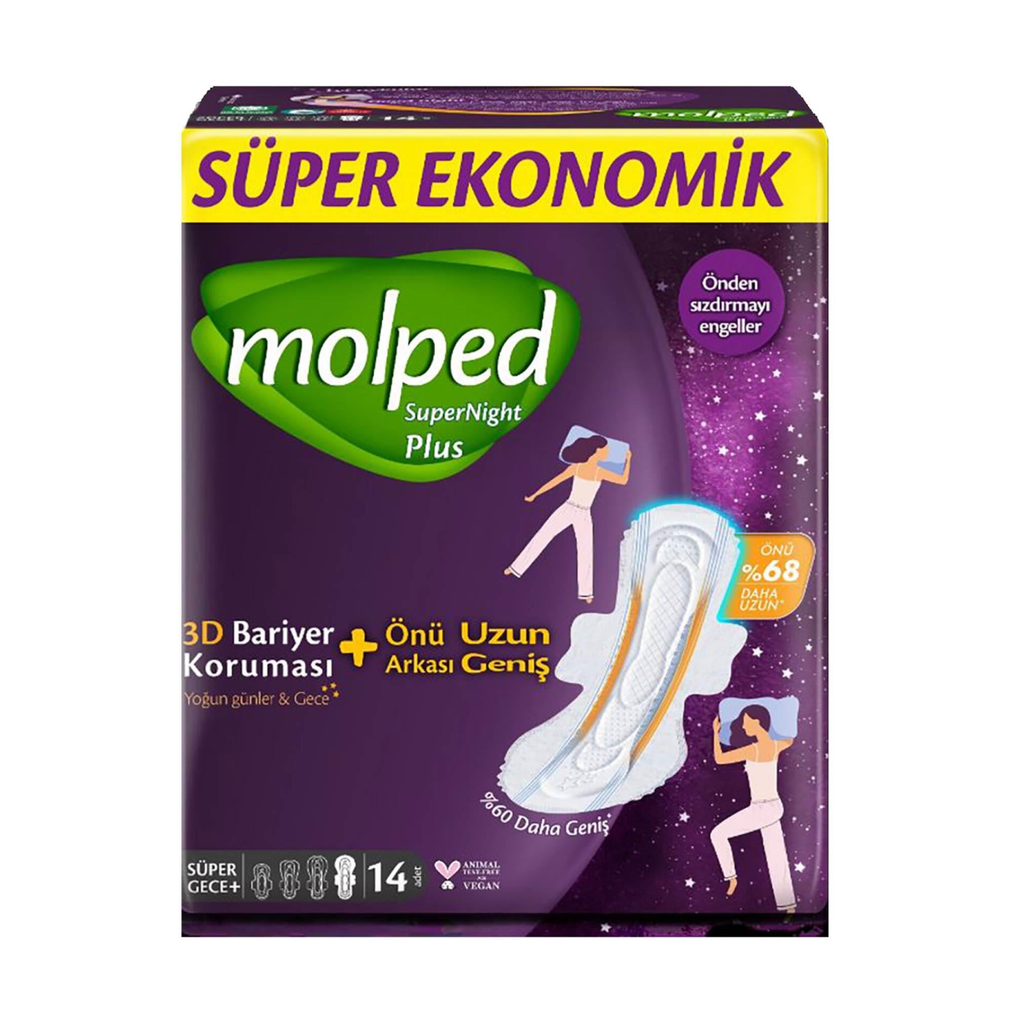 Molped Super Night Plus Süper Ekonomik Bariyer Koruması Yoğun Günler&Gece Süper Gece+ 14'lü