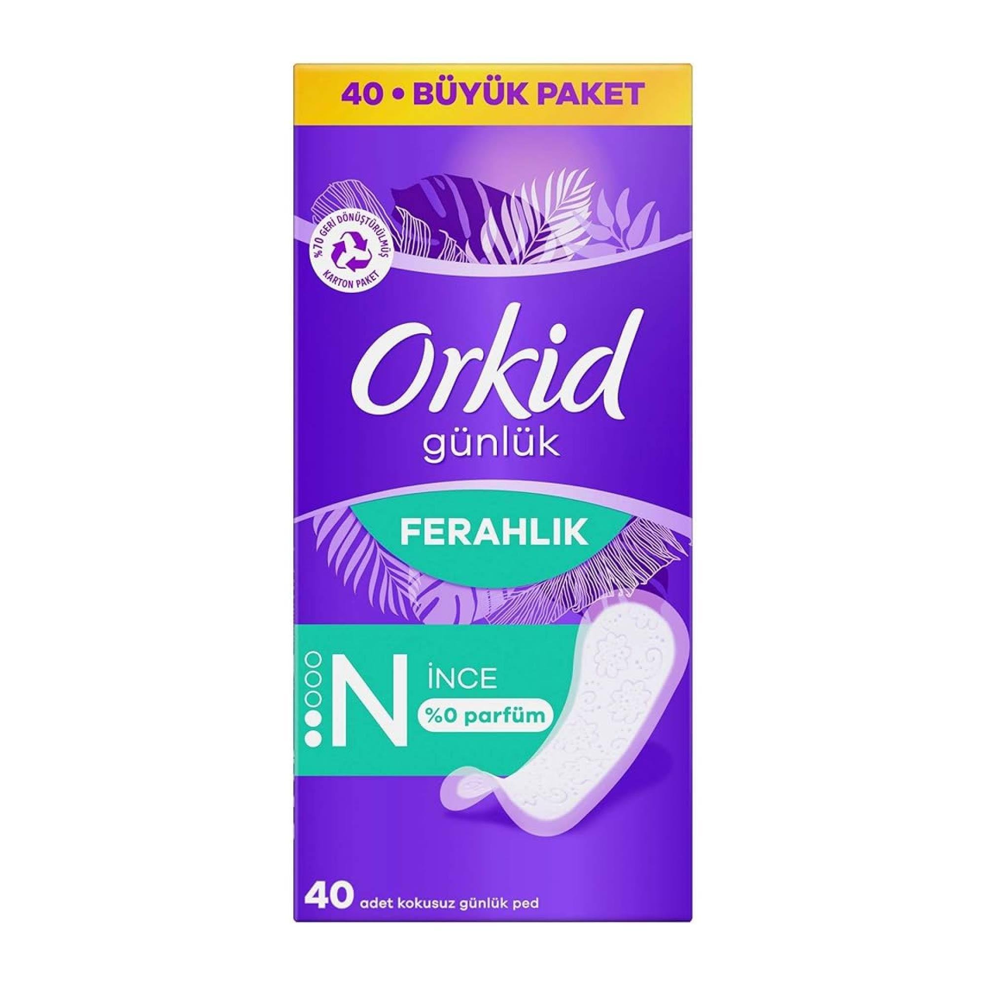 Orkid Extra Ferahlık Günlük Ped Normal İnce Parfümsüz 40 Adet