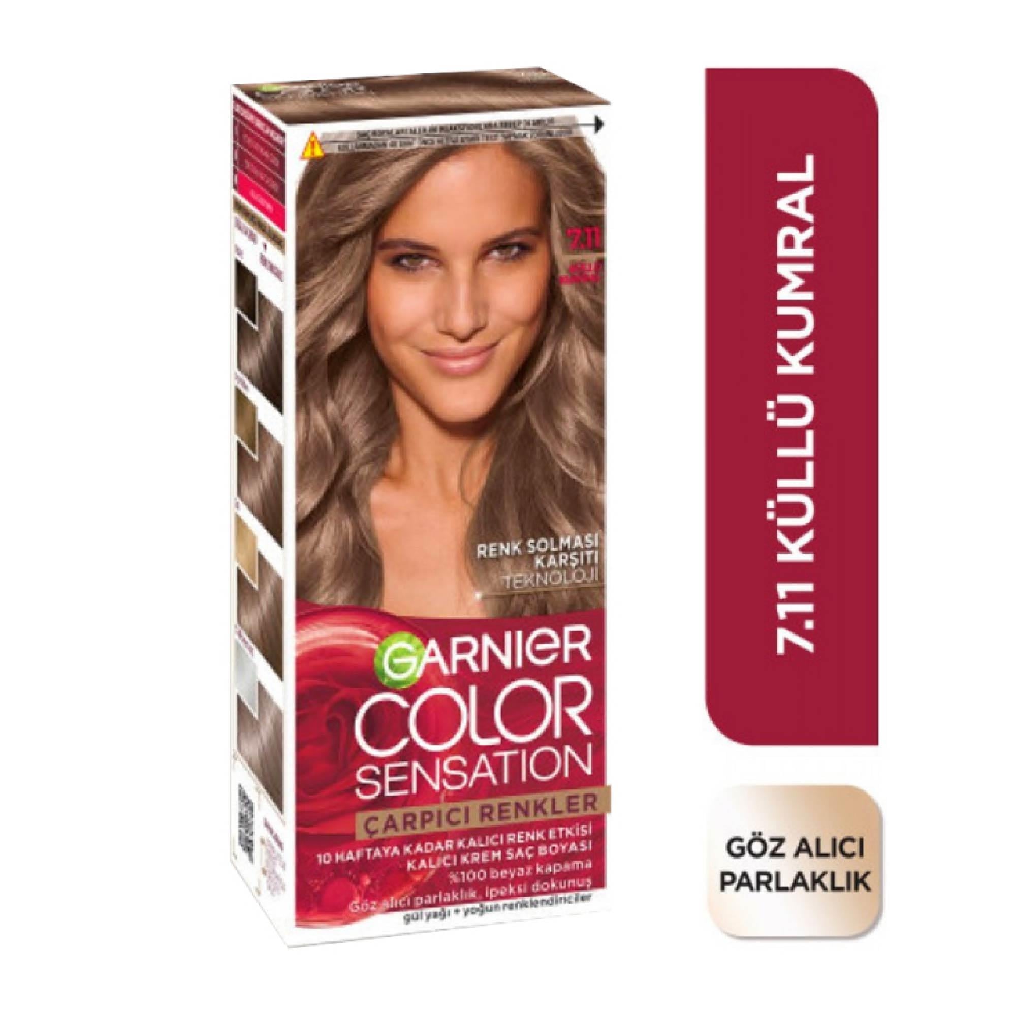 Garnier Çarpıcı Renkler Yoğun Kalıcı Krem Saç Boyası Küllü Kumral 7.11