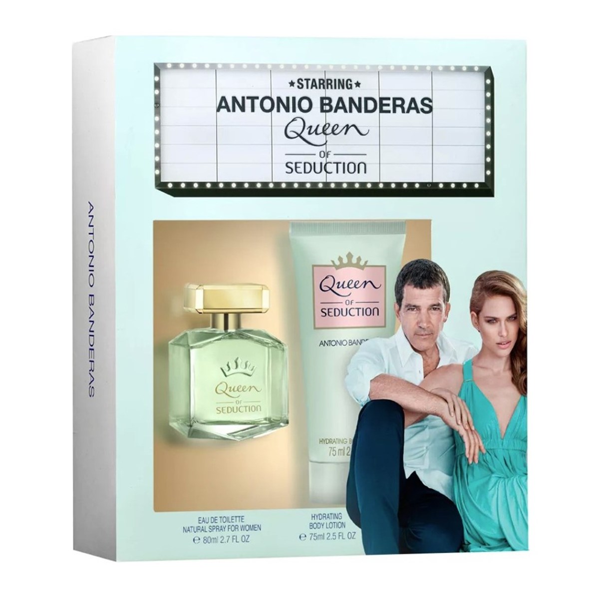 Антонио куин. Antonio Banderas Queen of Seduction набор. Antonio Banderas Queen of Seduction EDT 80 мл. Antonio Banderas Queen of Seduction ж набор туалетная вода 50 мл + лосьон для тела 75 мл. Набор парф Элит Антонио Бандерас Queen of Seduction 2777 жен МД.